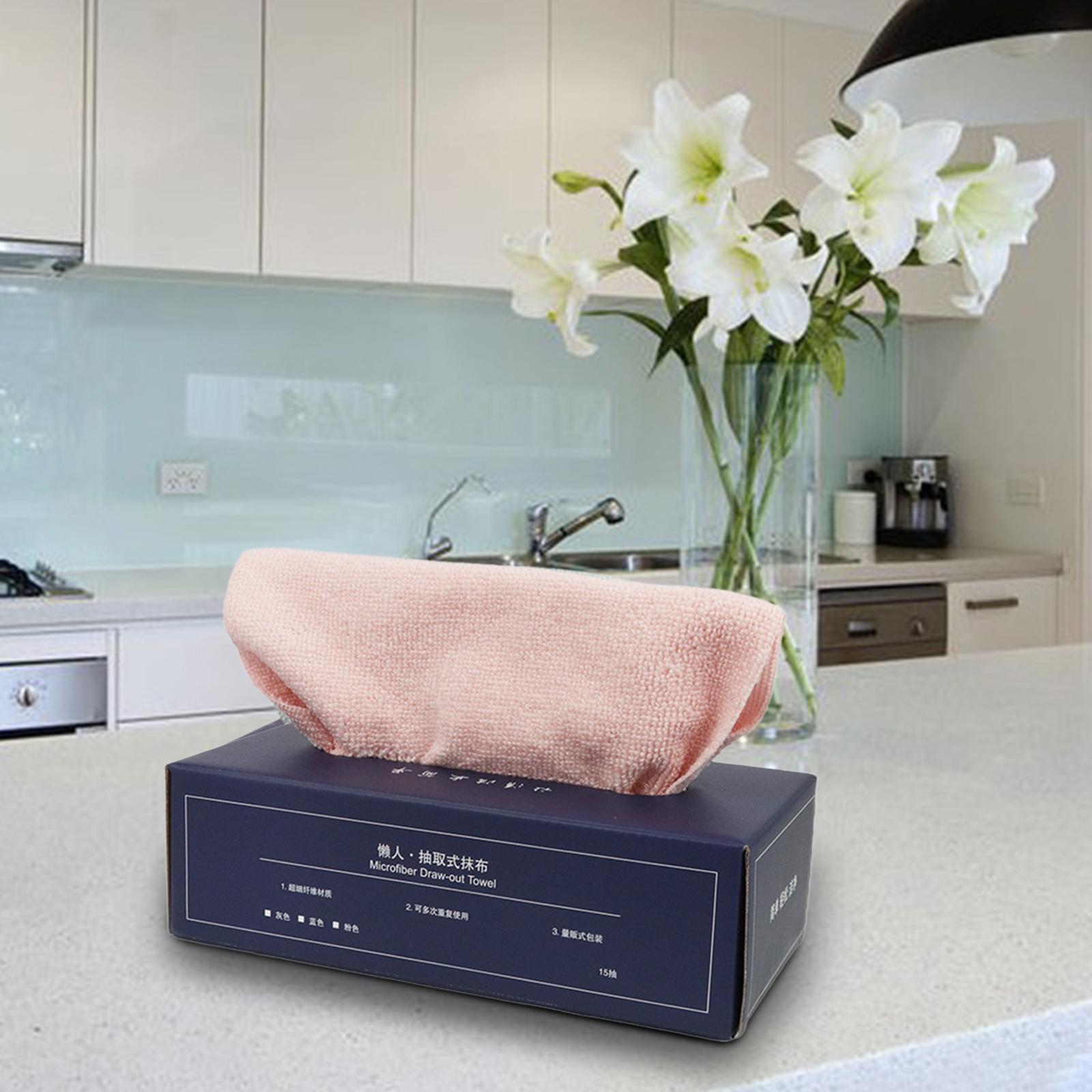 20Pcs Dish Towel Quick Drying Absorbent Bath Washcloth for Kitchen Pink