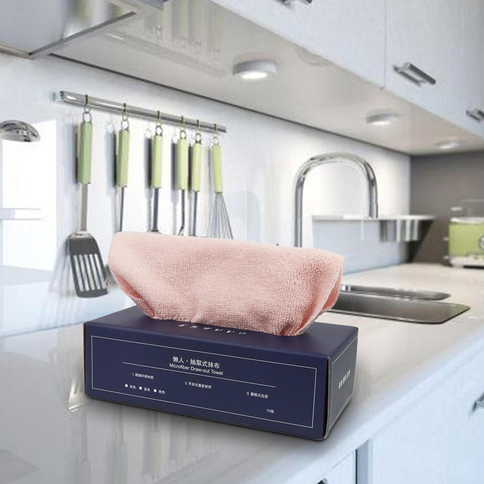 20Pcs Dish Towel Quick Drying Absorbent Bath Washcloth for Kitchen Pink