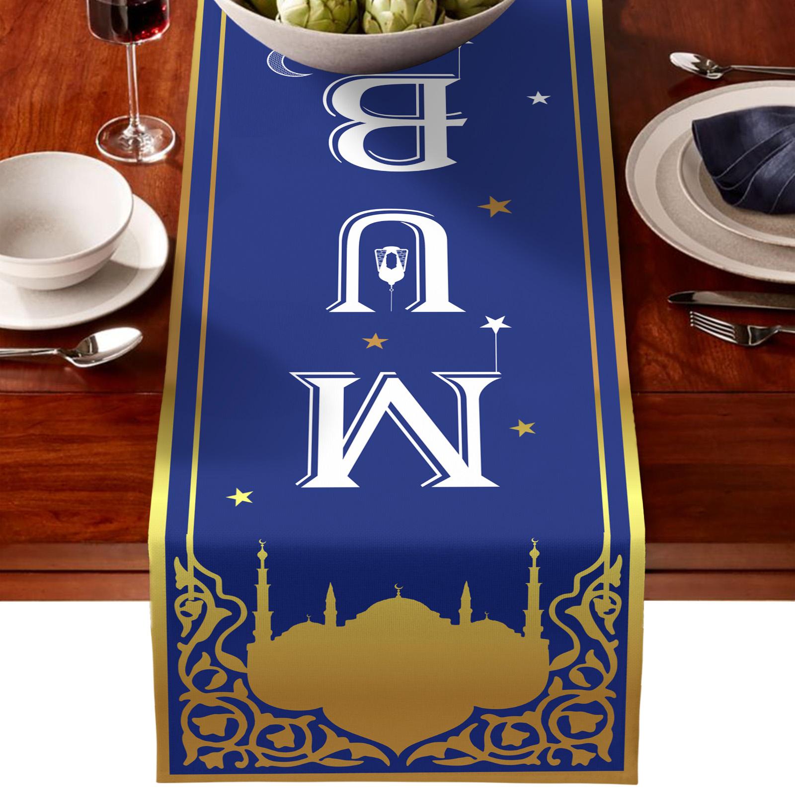 Eid Mubarak Tablecloth Party Table Covers Ramadan Party Decor B
