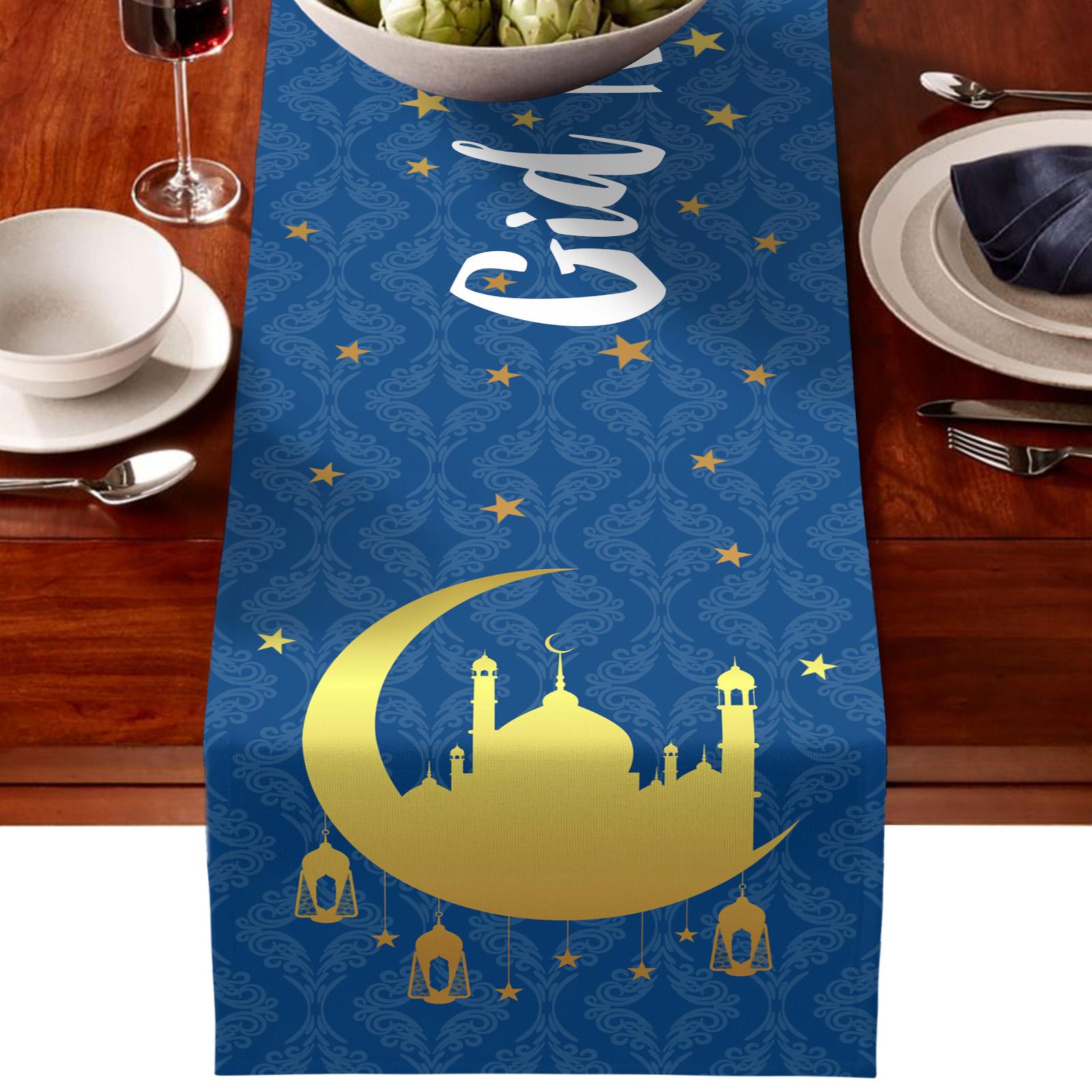 Eid Mubarak Tablecloth Party Table Covers Ramadan Party Decor C