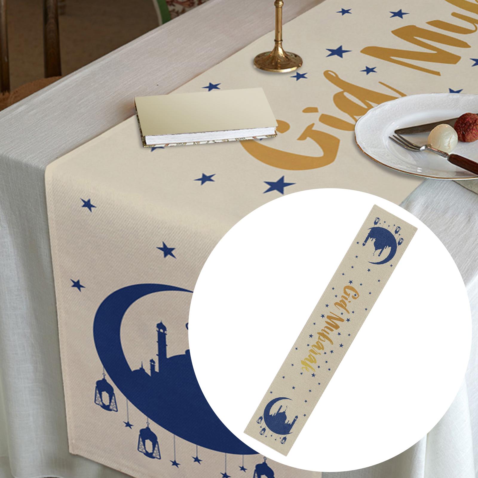Eid Mubarak Tablecloth Party Table Covers Ramadan Party Decor D