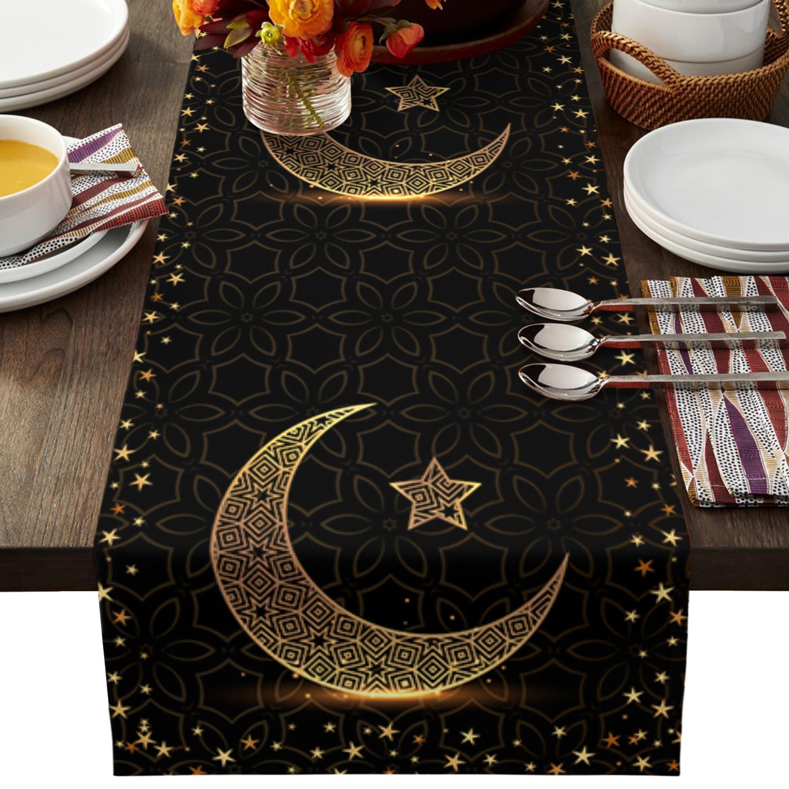 Eid Mubarak Tablecloth Party Table Covers Ramadan Party Decor E