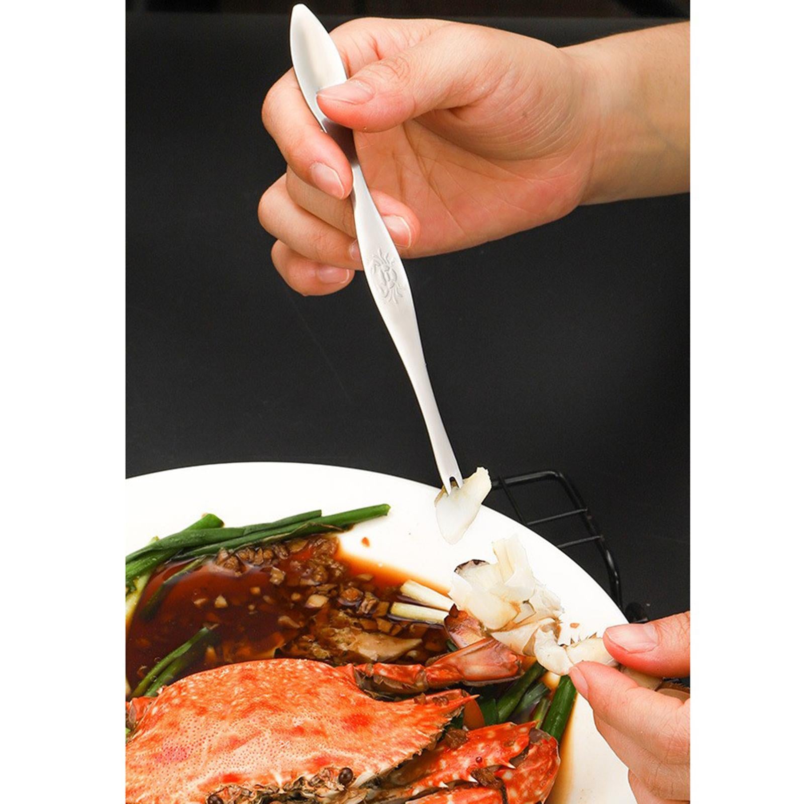 3xStainless Steel Crab Forks Dishwasher Safe Seafood Forks for Kitchen Gadgets Silver