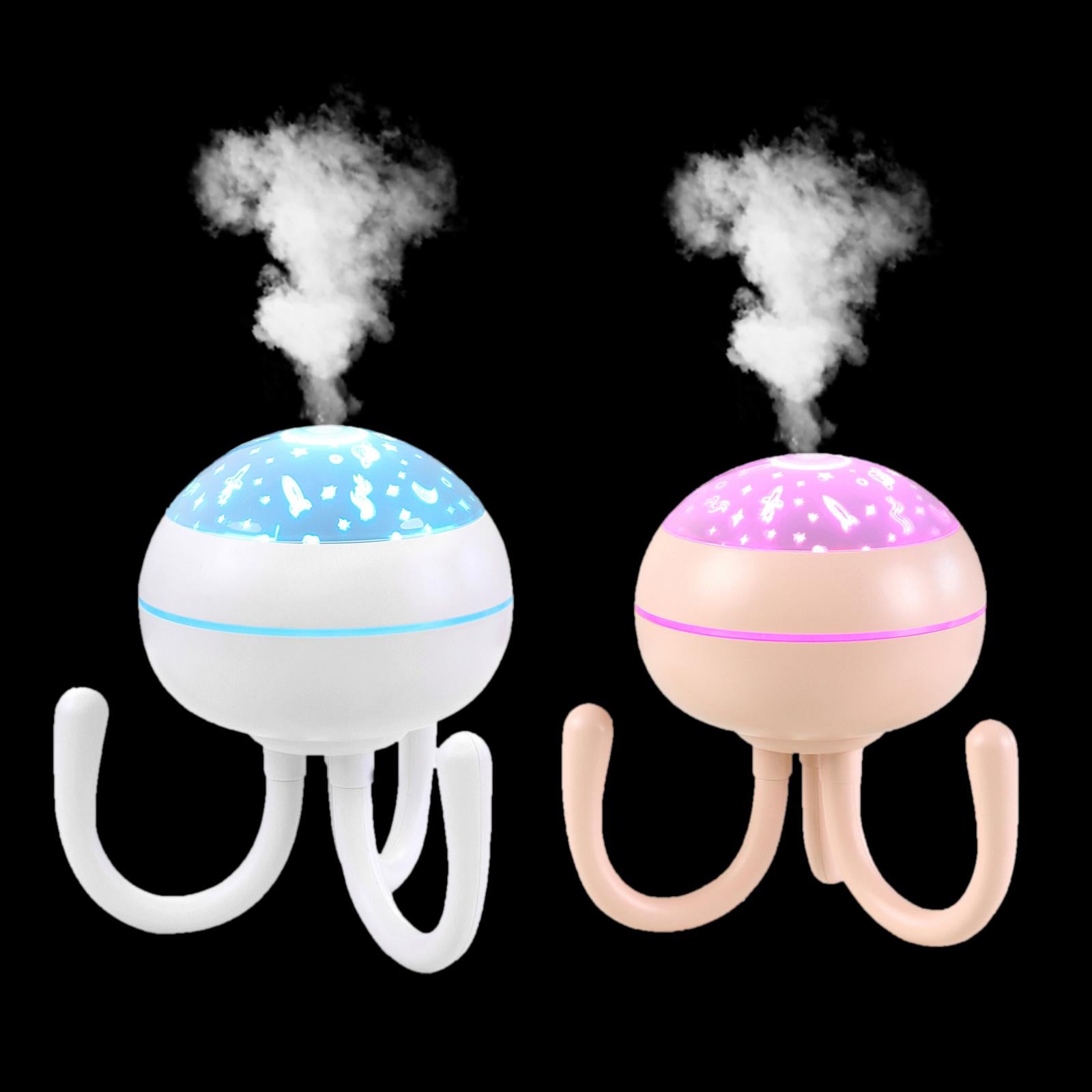Mini Mist Humidifier Aromatherapy 7 Color LED Lights Changing for Travel White