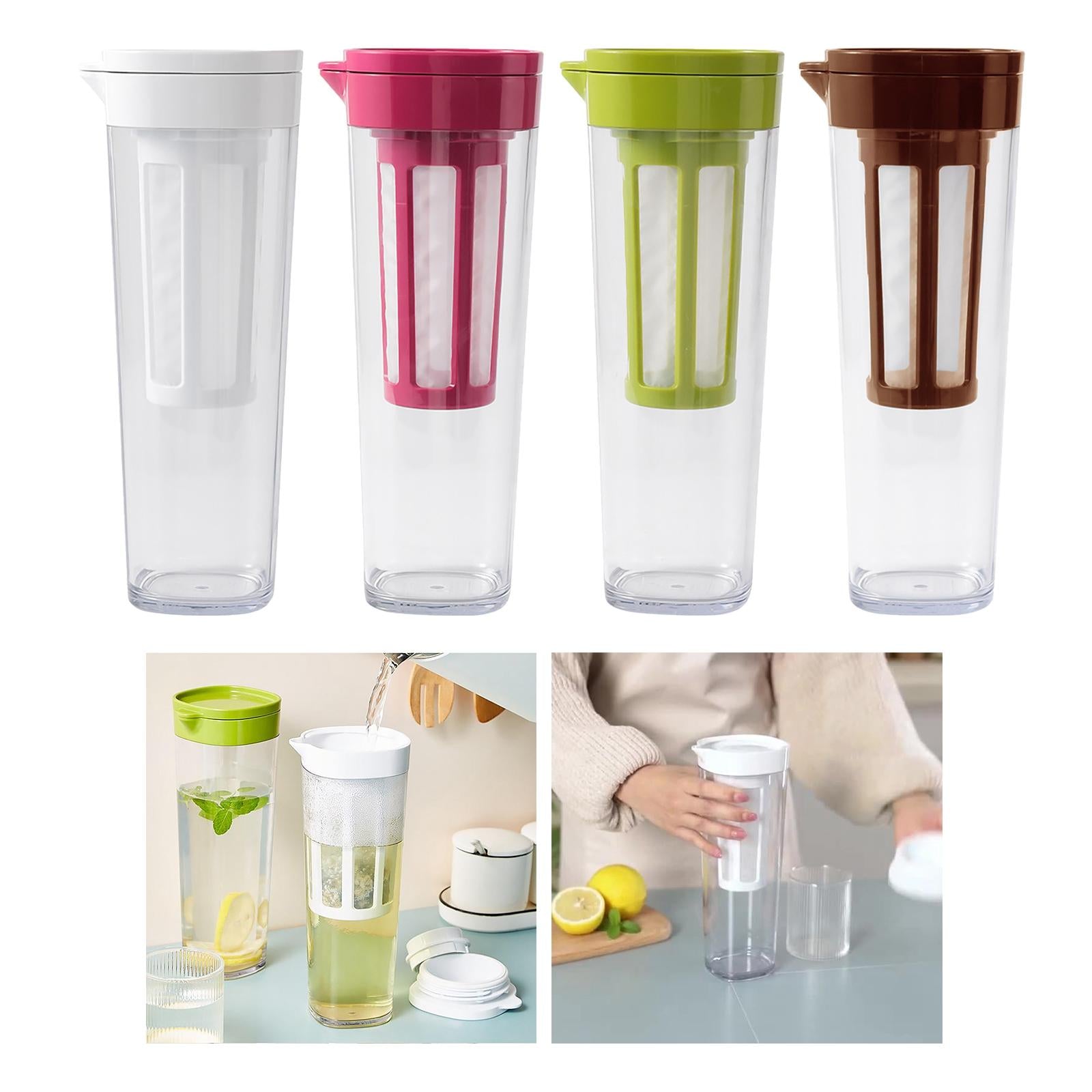 Beverage Water Jug Leak Free Fridge Teapot BPA Free for Cold Brew Iced Tea White