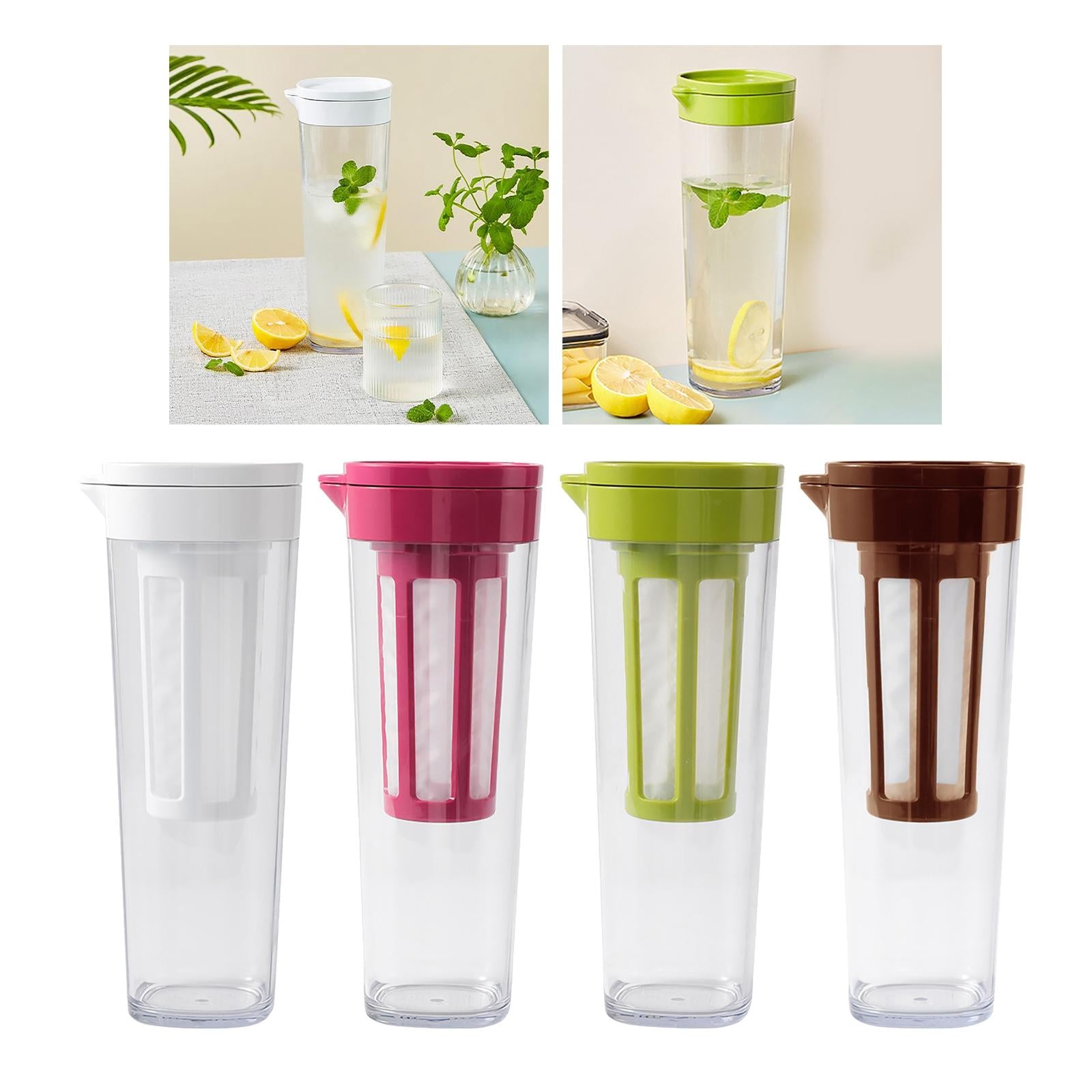 Beverage Water Jug Leak Free Fridge Teapot BPA Free for Cold Brew Iced Tea White