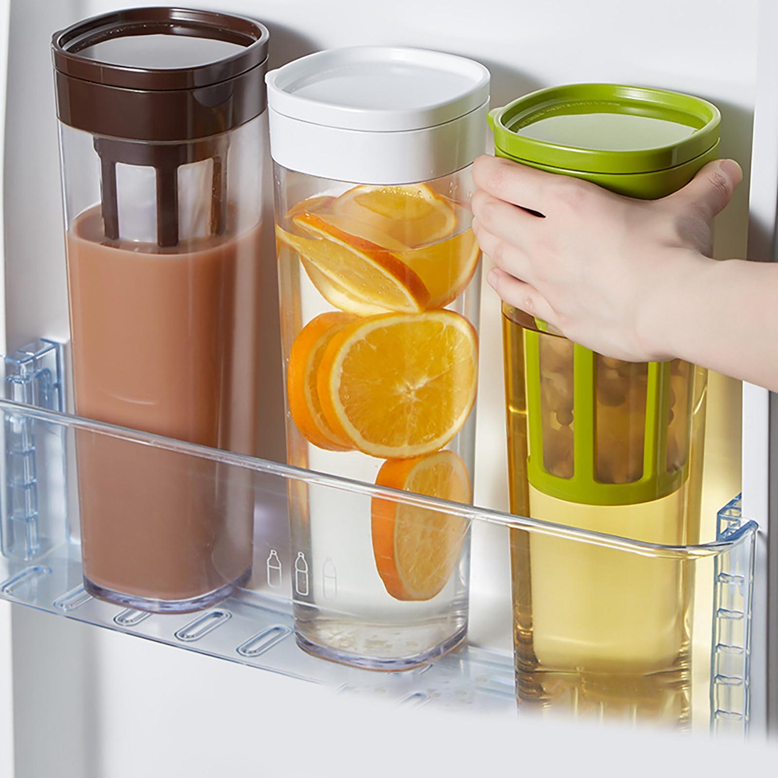 Beverage Water Jug Leak Free Fridge Teapot BPA Free for Cold Brew Iced Tea Brown