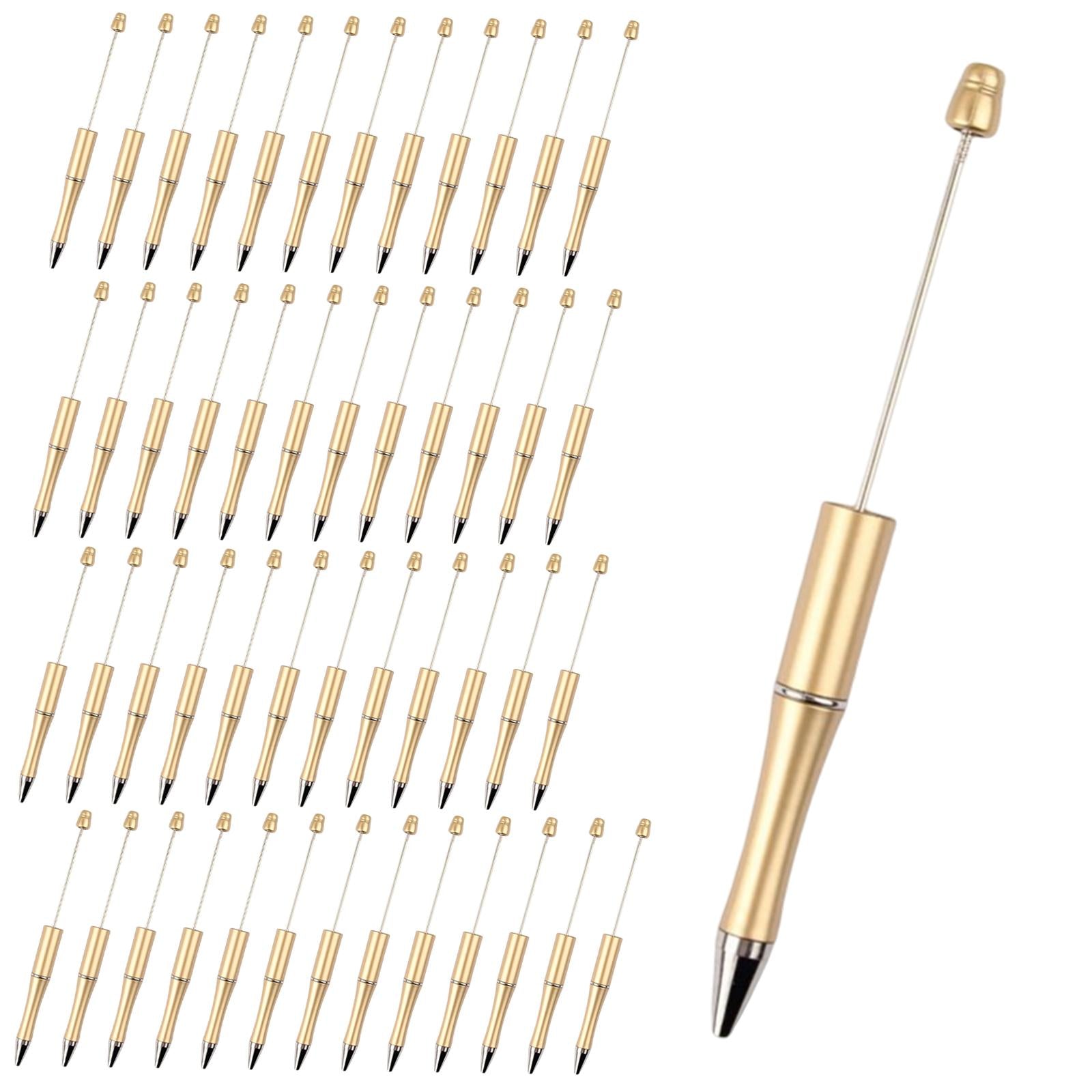 50x Bead Pens Ballpoint Pen Ball Pen for Office School Golden