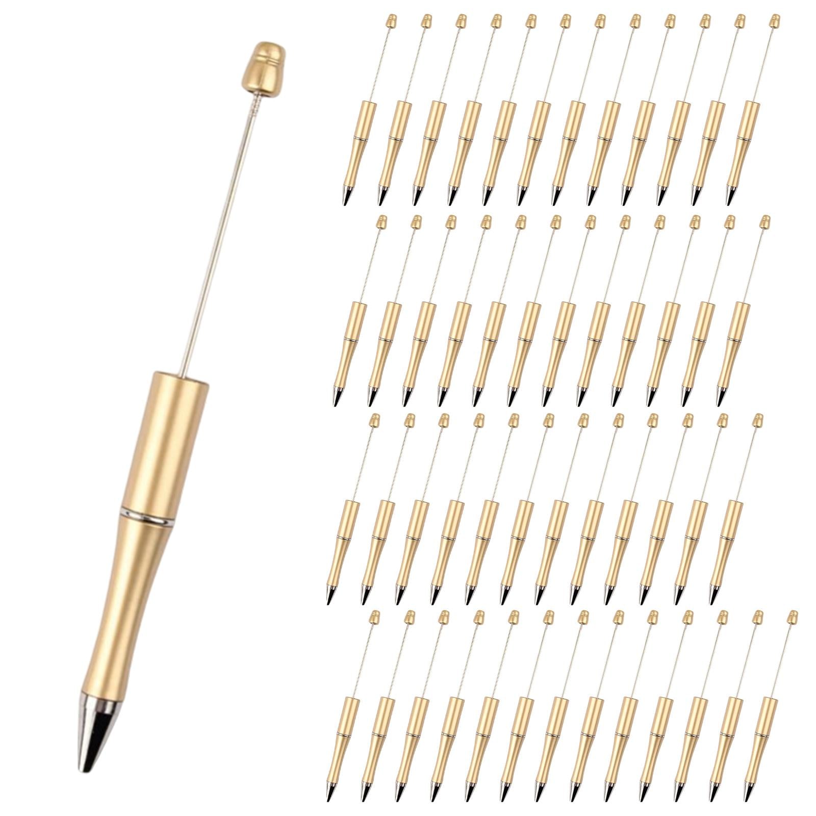 50x Bead Pens Ballpoint Pen Ball Pen for Office School Golden