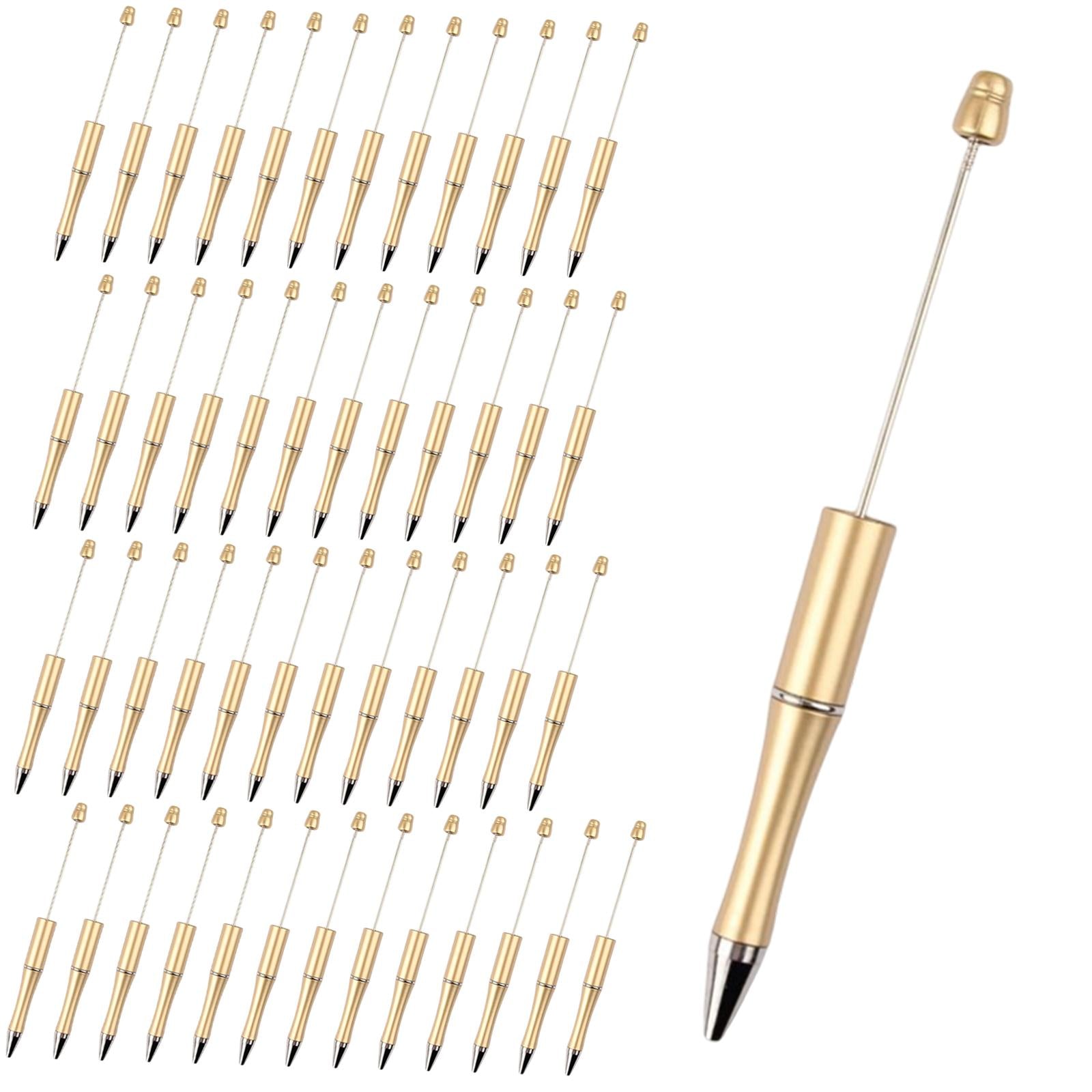 50x Bead Pens Ballpoint Pen Ball Pen for Office School Golden