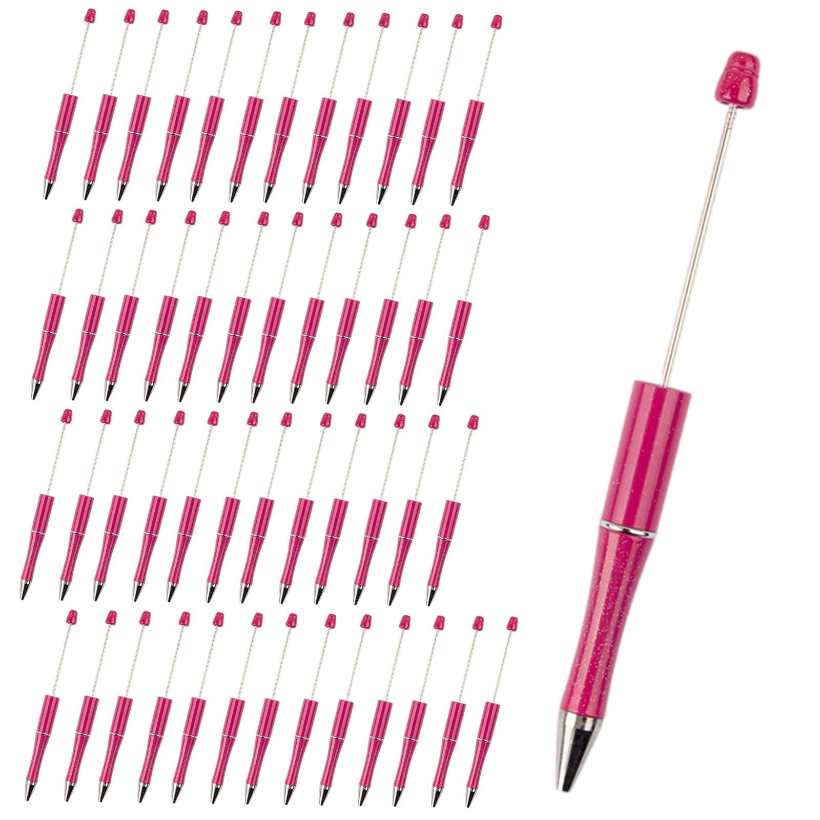 50x Bead Pens Ballpoint Pen Ball Pen for Office School Rose Red