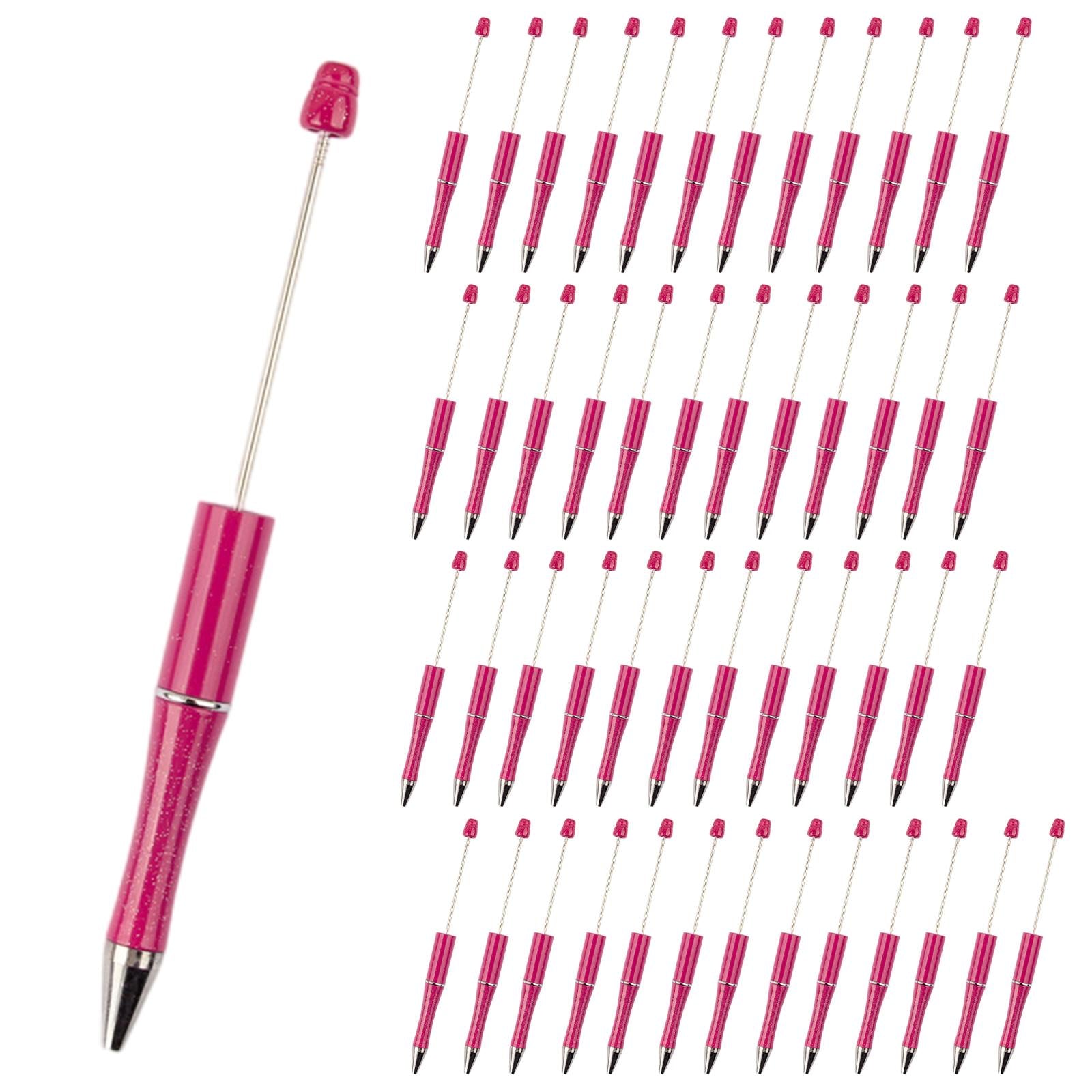 50x Bead Pens Ballpoint Pen Ball Pen for Office School Rose Red