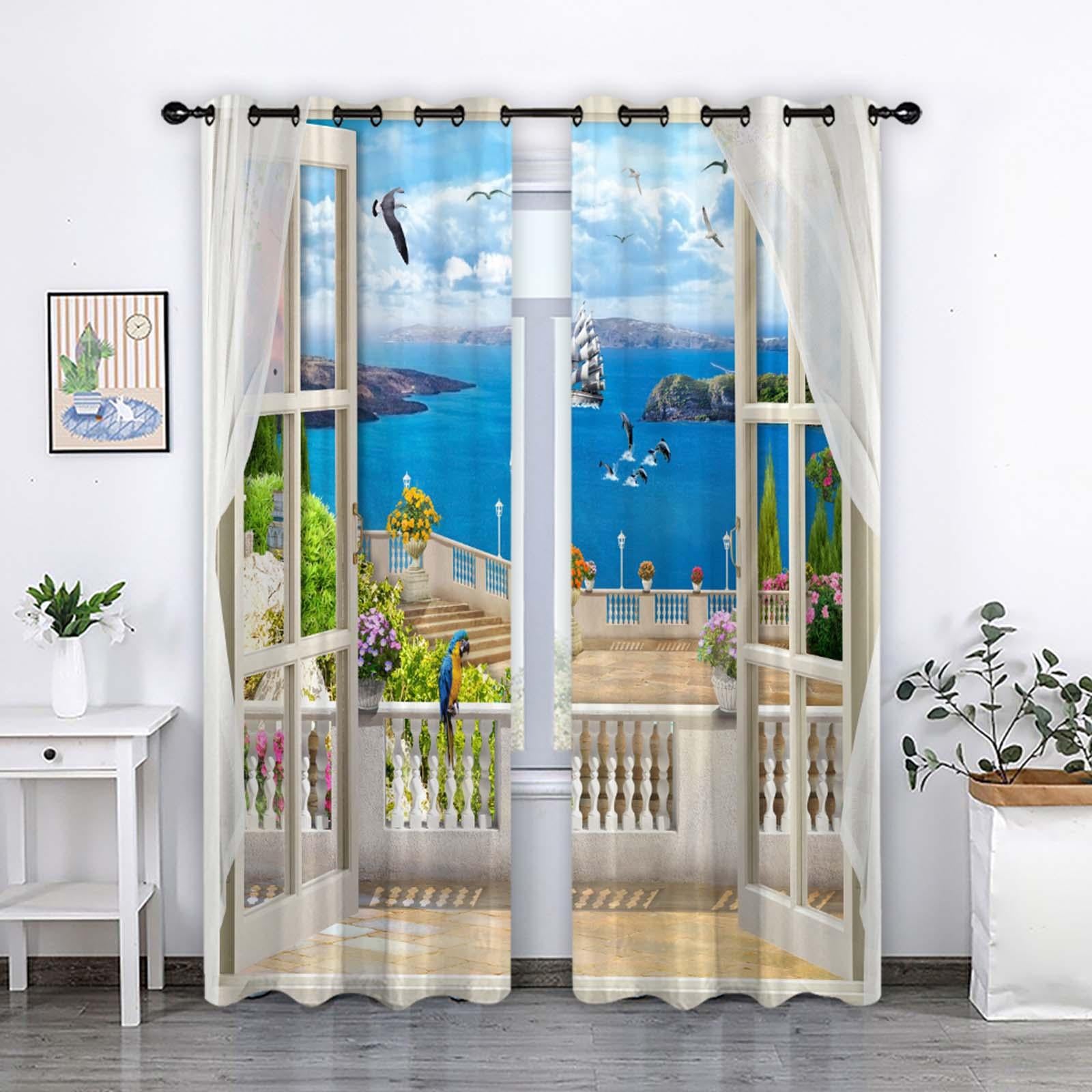 Window Curtains Curtains Drape for Bedroom Bathroom Style 3 150x166cm