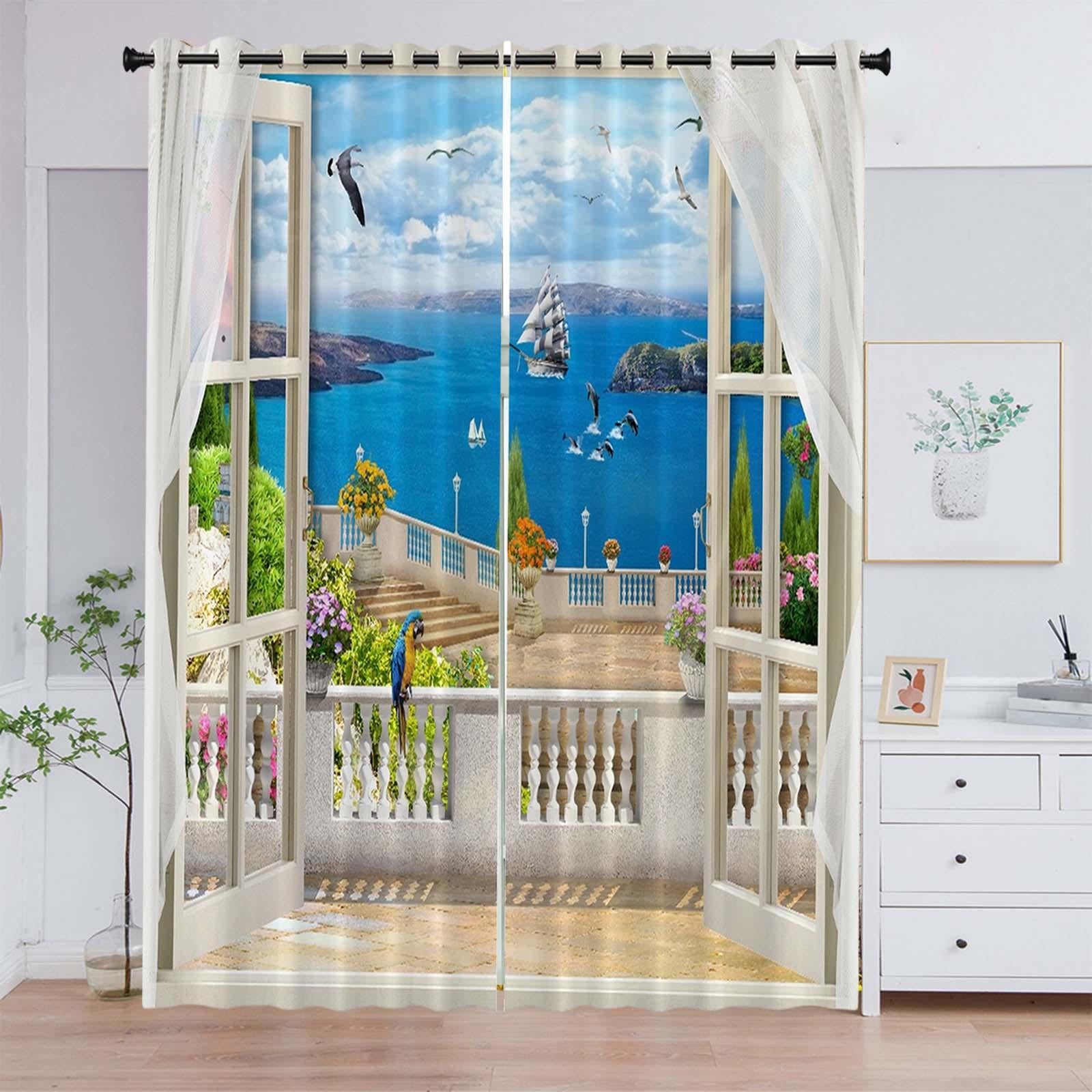 Window Curtains Curtains Drape for Bedroom Bathroom Style 3 150x166cm