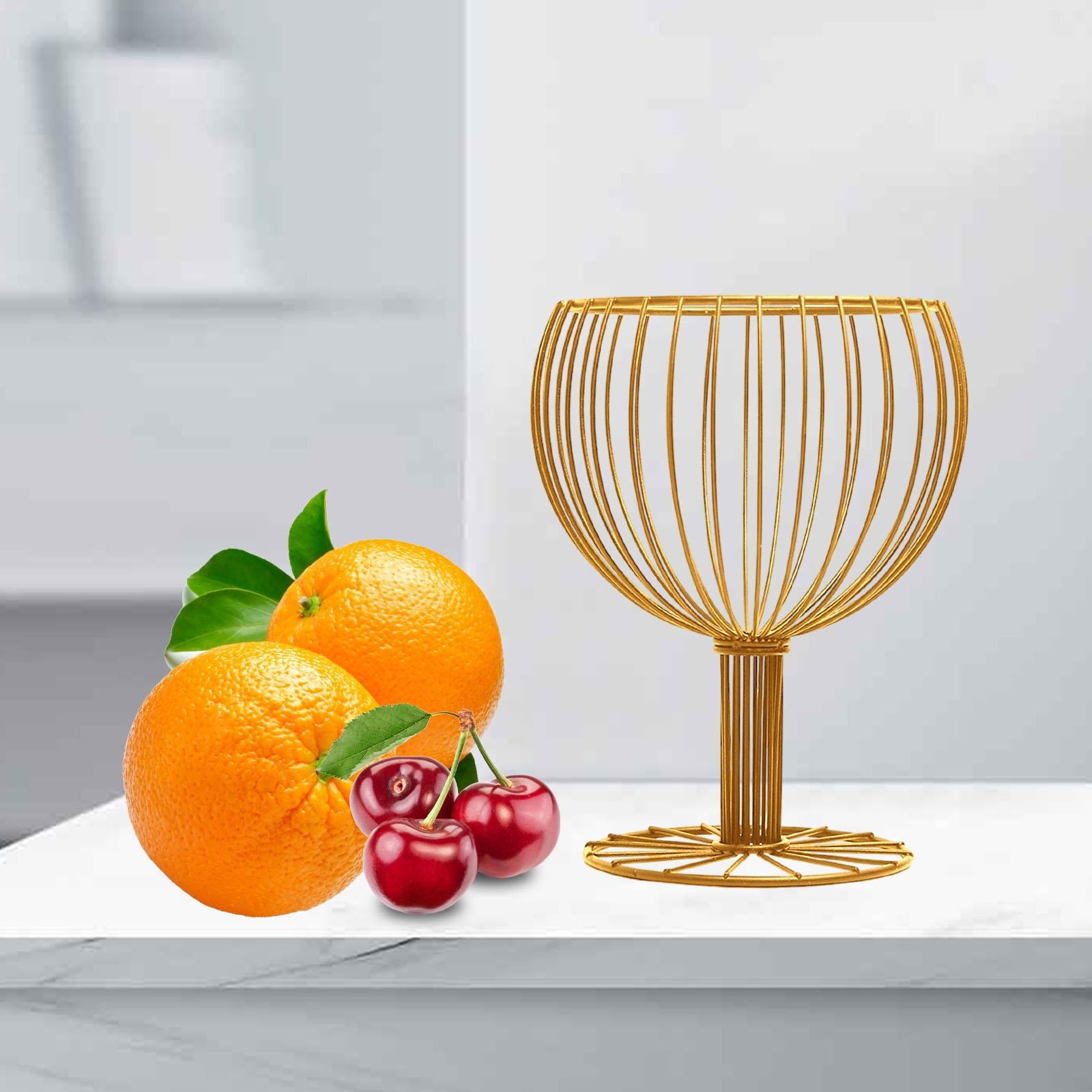 Fruit Basket Minimalist Style Coffee Capsule Organizer Serving Bowl for Home Gold