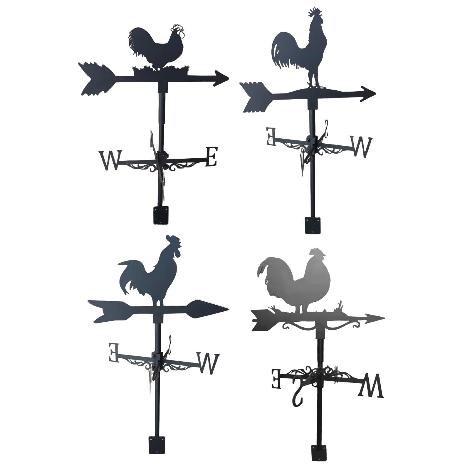 Rooster Weathervane Weather Vane Metal Vintage Style for Yard Garage Barn 1 Style