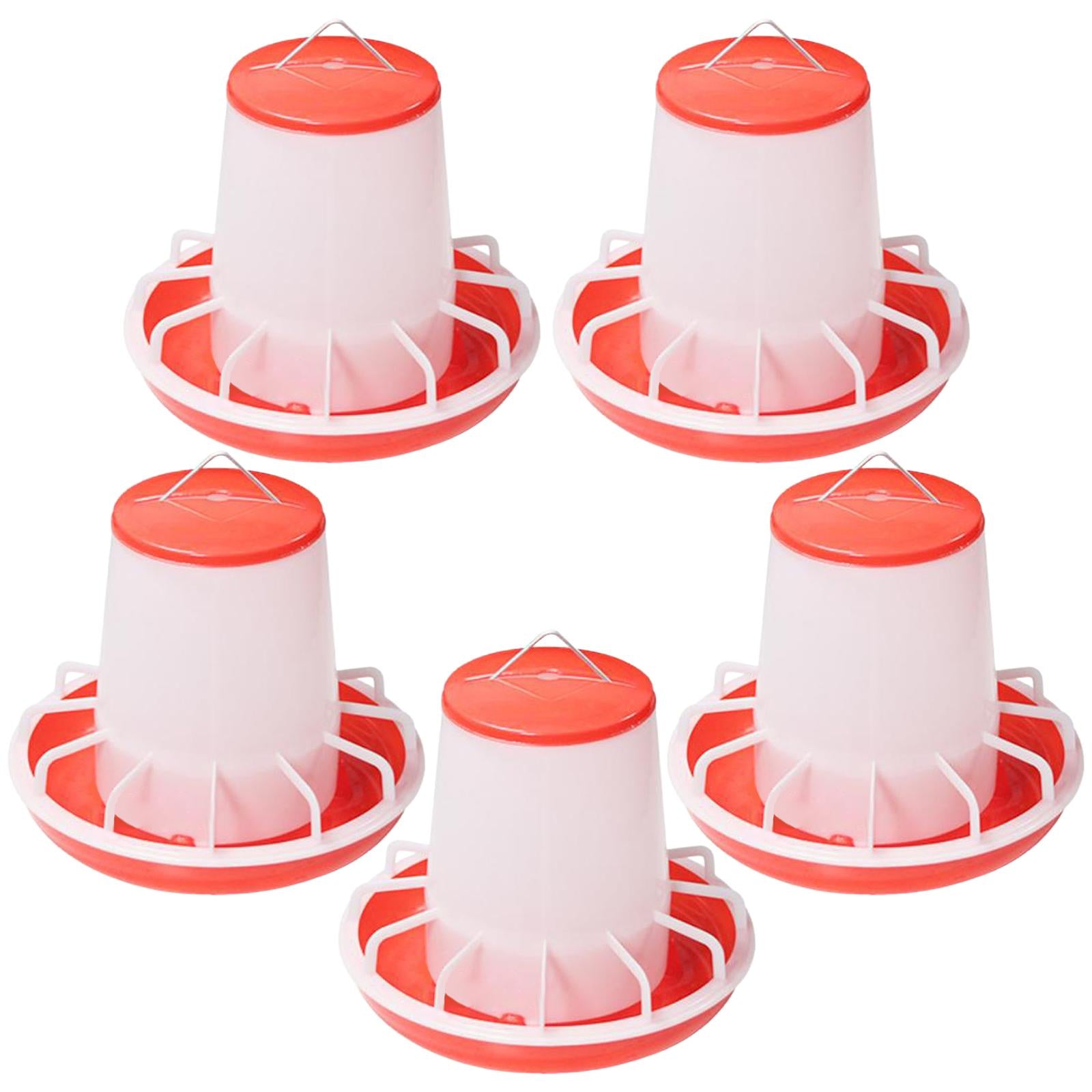 5Pcs Chicken Drinker Feeder Food Dispenser for Backyard Poultry Supplies