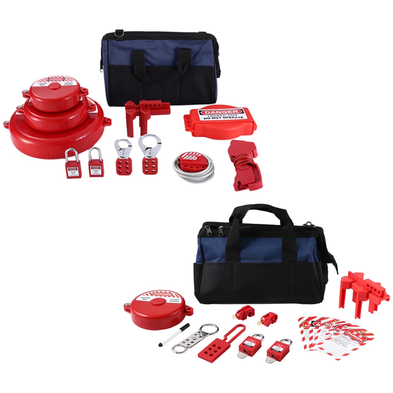Lockout Tagout Kit Nylon Ties and Carrying Bag Tagout Tags Plug Lockout A