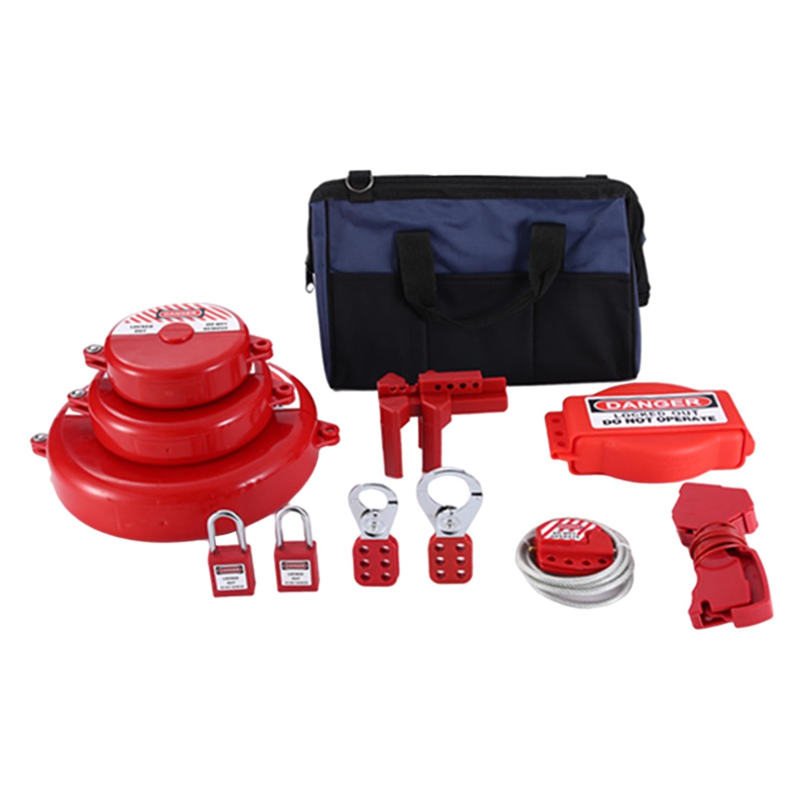 Lockout Tagout Kit Nylon Ties and Carrying Bag Tagout Tags Plug Lockout A