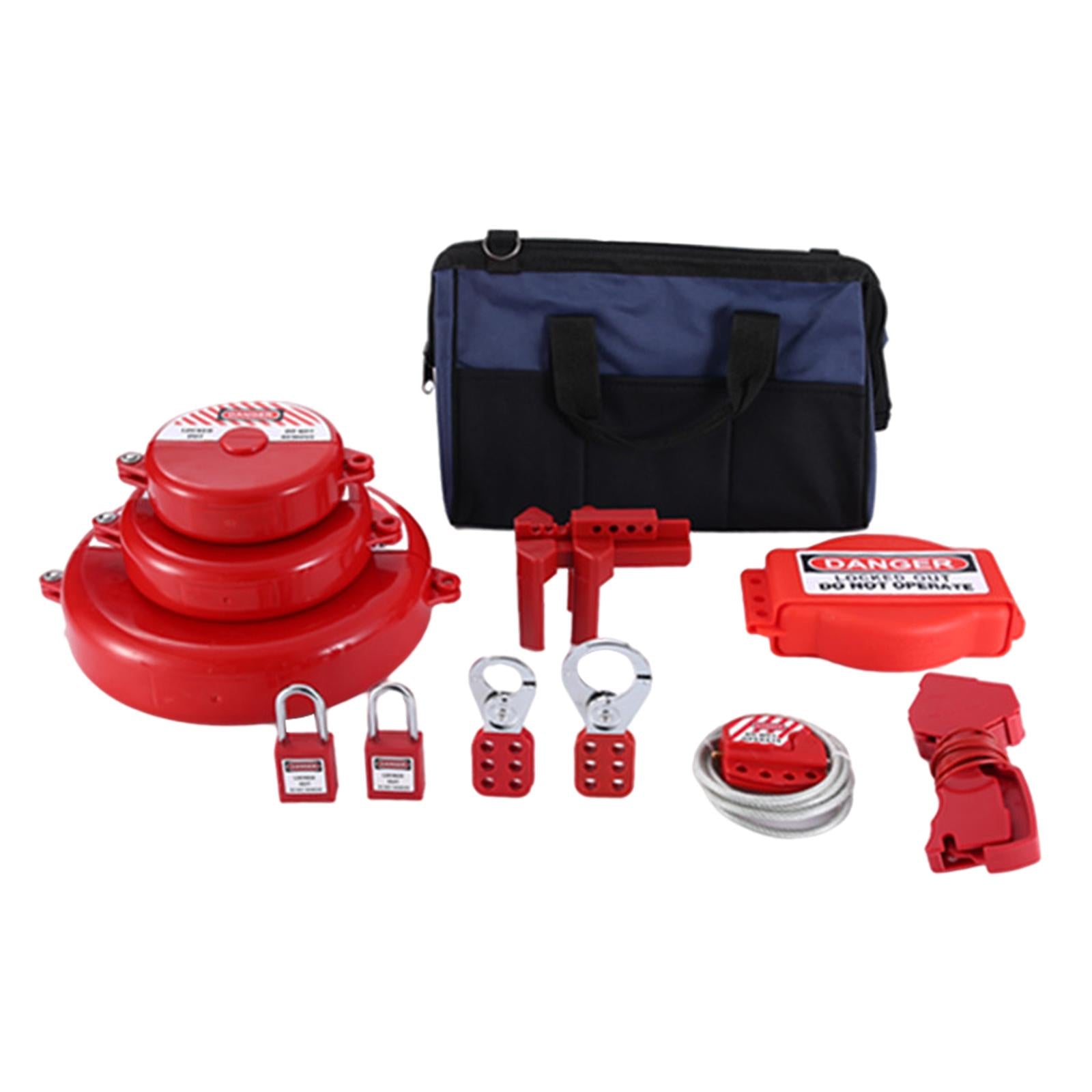 Lockout Tagout Kit Nylon Ties and Carrying Bag Tagout Tags Plug Lockout A