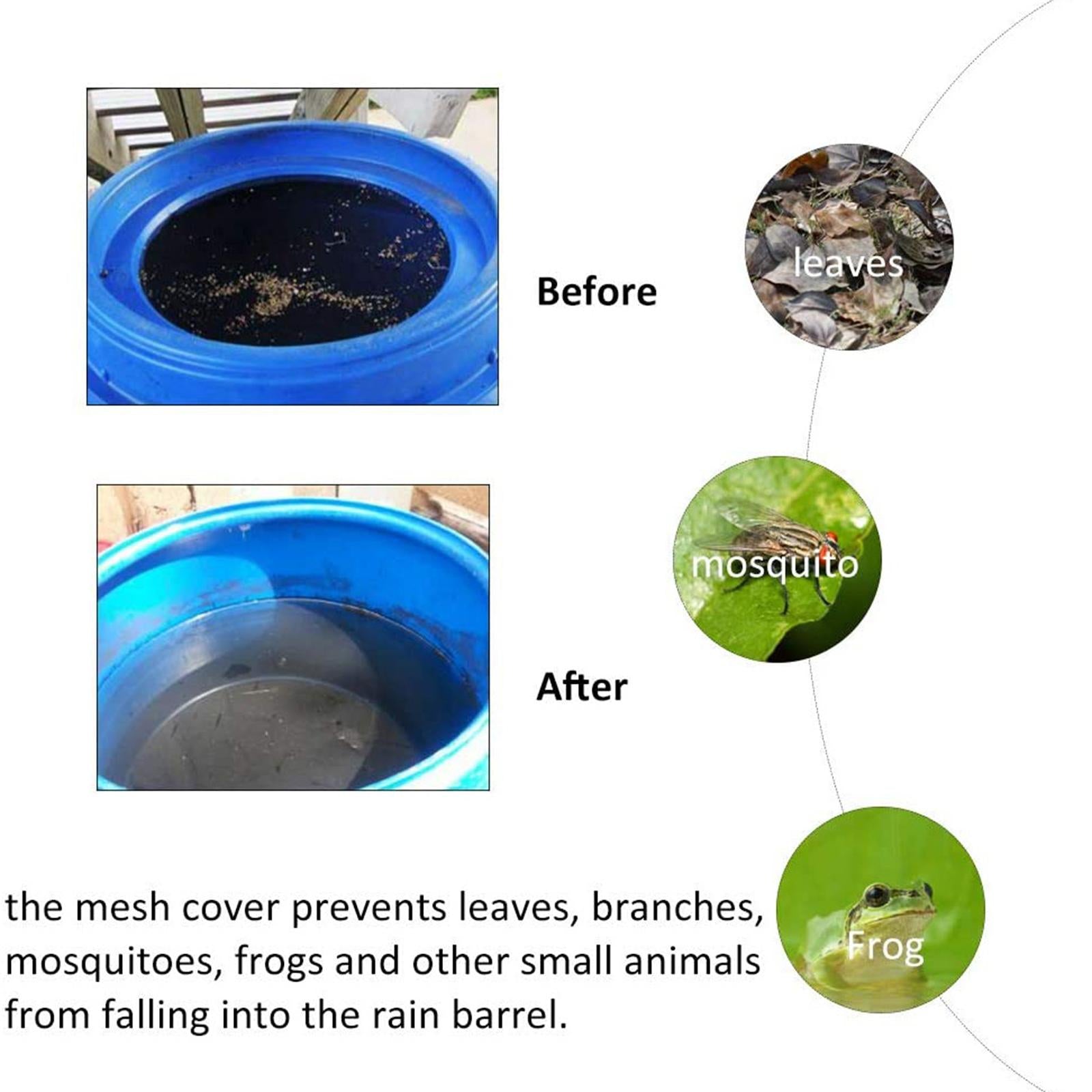 Rain Bucket Netting Screen Cover with Drawstring/ for Rain Barrels Outdoor