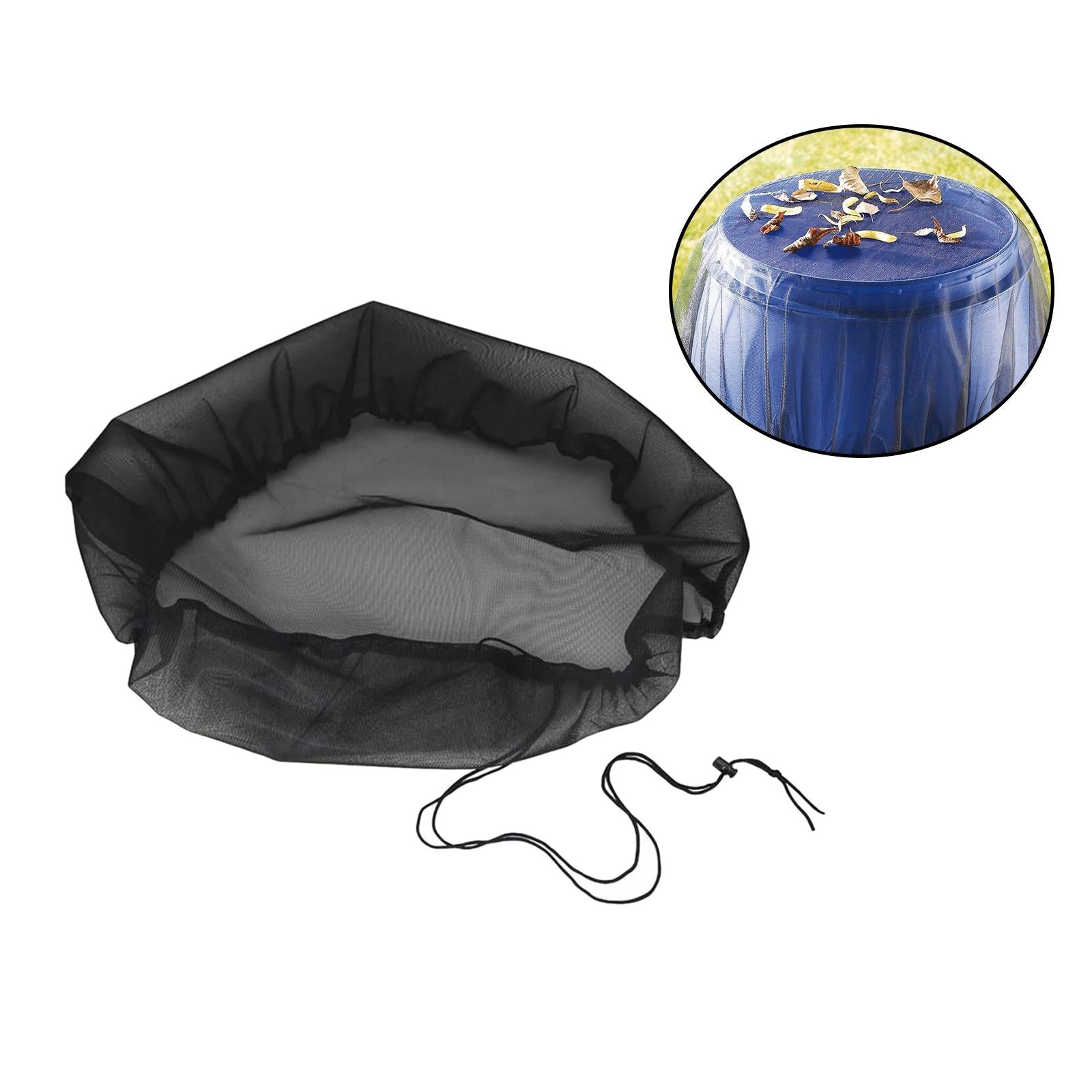 Rain Bucket Netting Screen Cover with Drawstring/ for Rain Barrels Outdoor