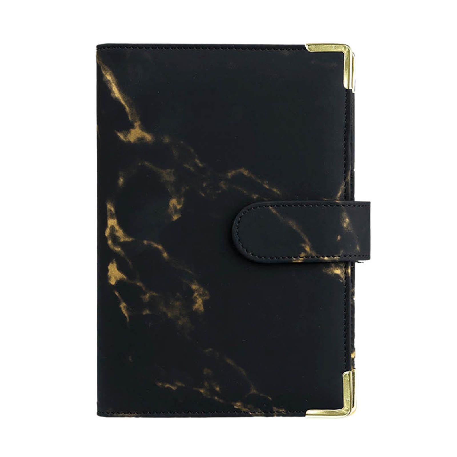 Notebook Binder with Label Stickers for Cash Bills Budgeting Expense Saving Black