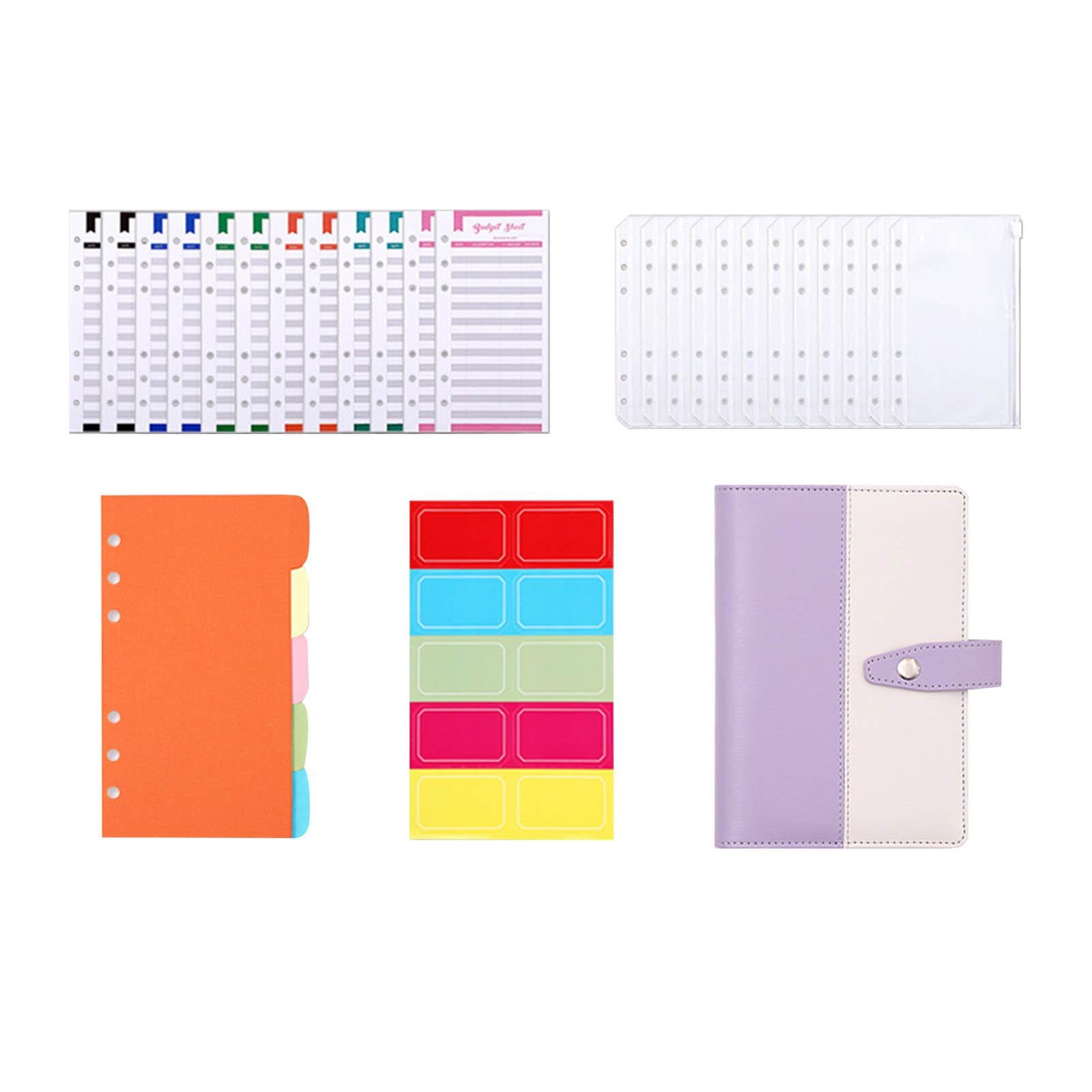 PU Leather A6 Budget Binder for Budgeting Expense Saving Travel and Diary Purple
