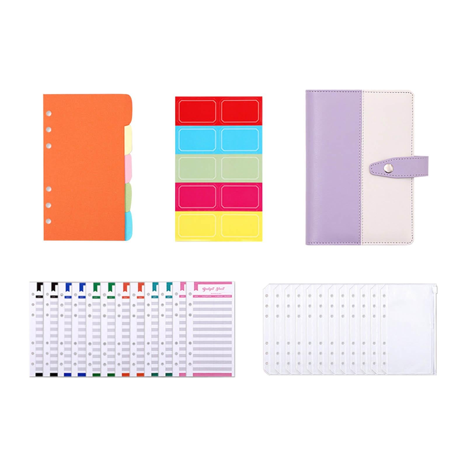 PU Leather A6 Budget Binder for Budgeting Expense Saving Travel and Diary Purple