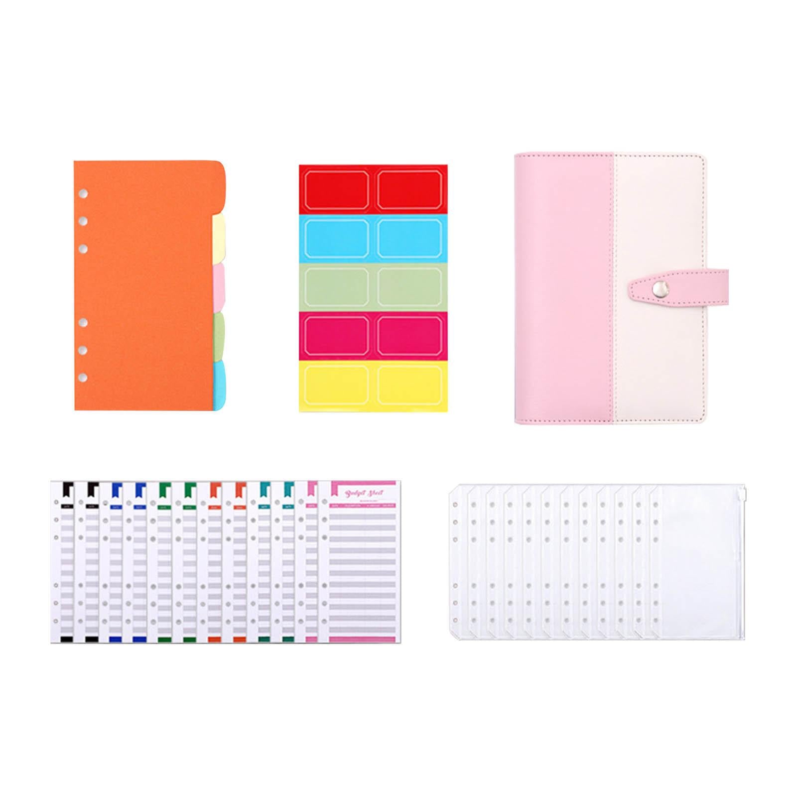 PU Leather A6 Budget Binder for Budgeting Expense Saving Travel and Diary Pink