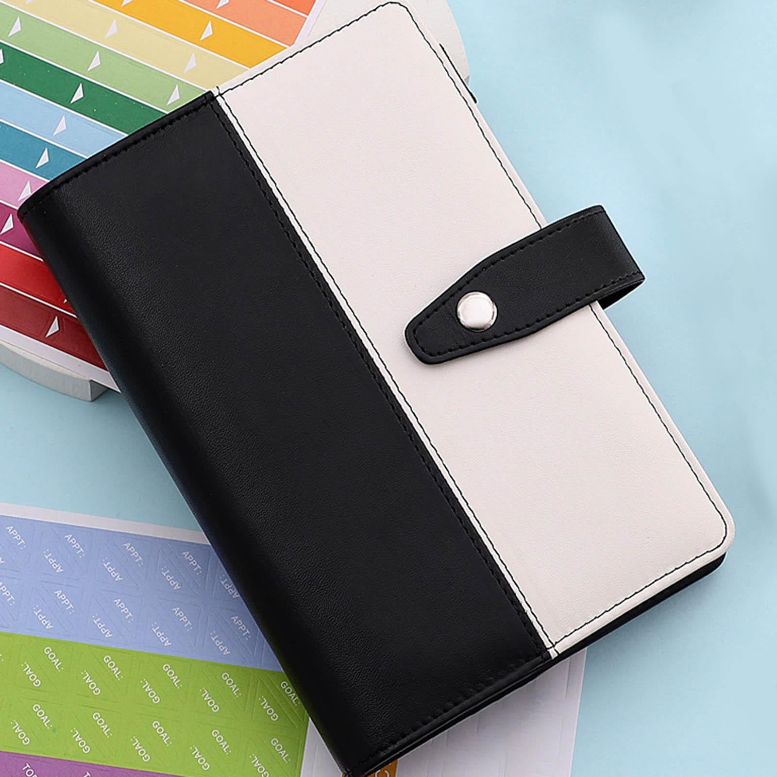 PU Leather A6 Budget Binder for Budgeting Expense Saving Travel and Diary Black