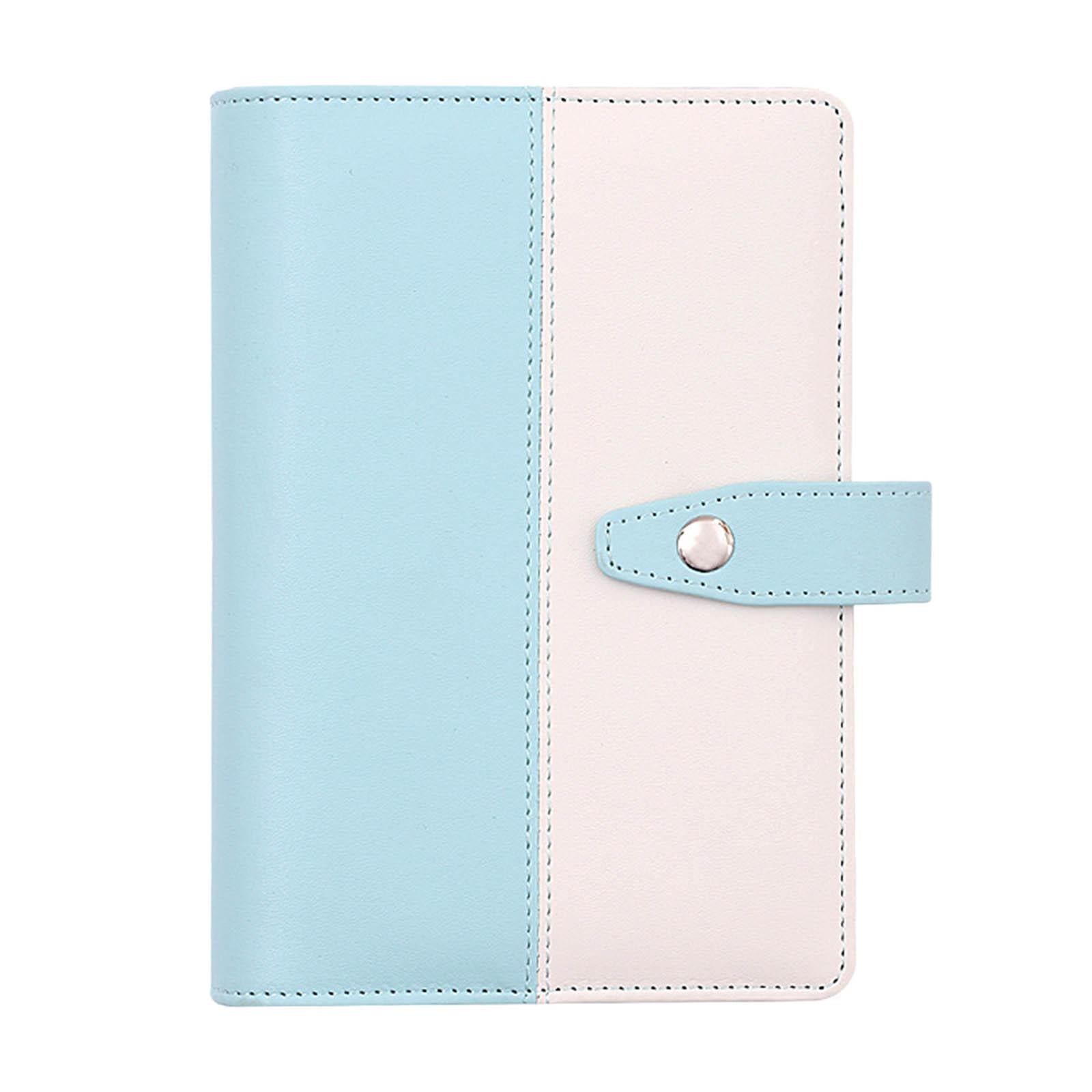 PU Leather A6 Budget Binder for Budgeting Expense Saving Travel and Diary Ligth Blue