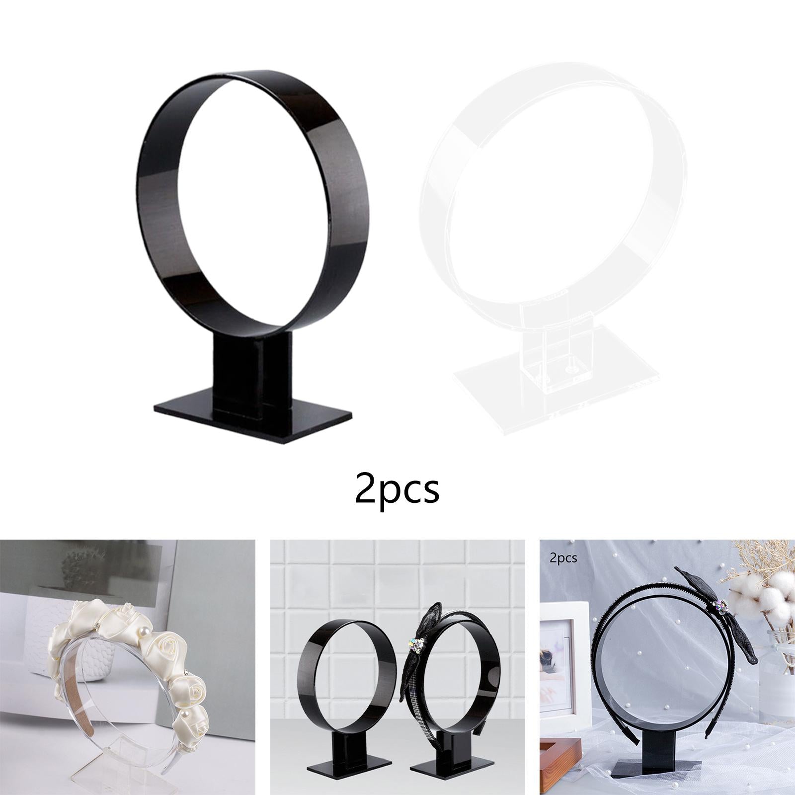 2x Headband Display Stand Gifts Acrylic for Retail Store Women Transparent