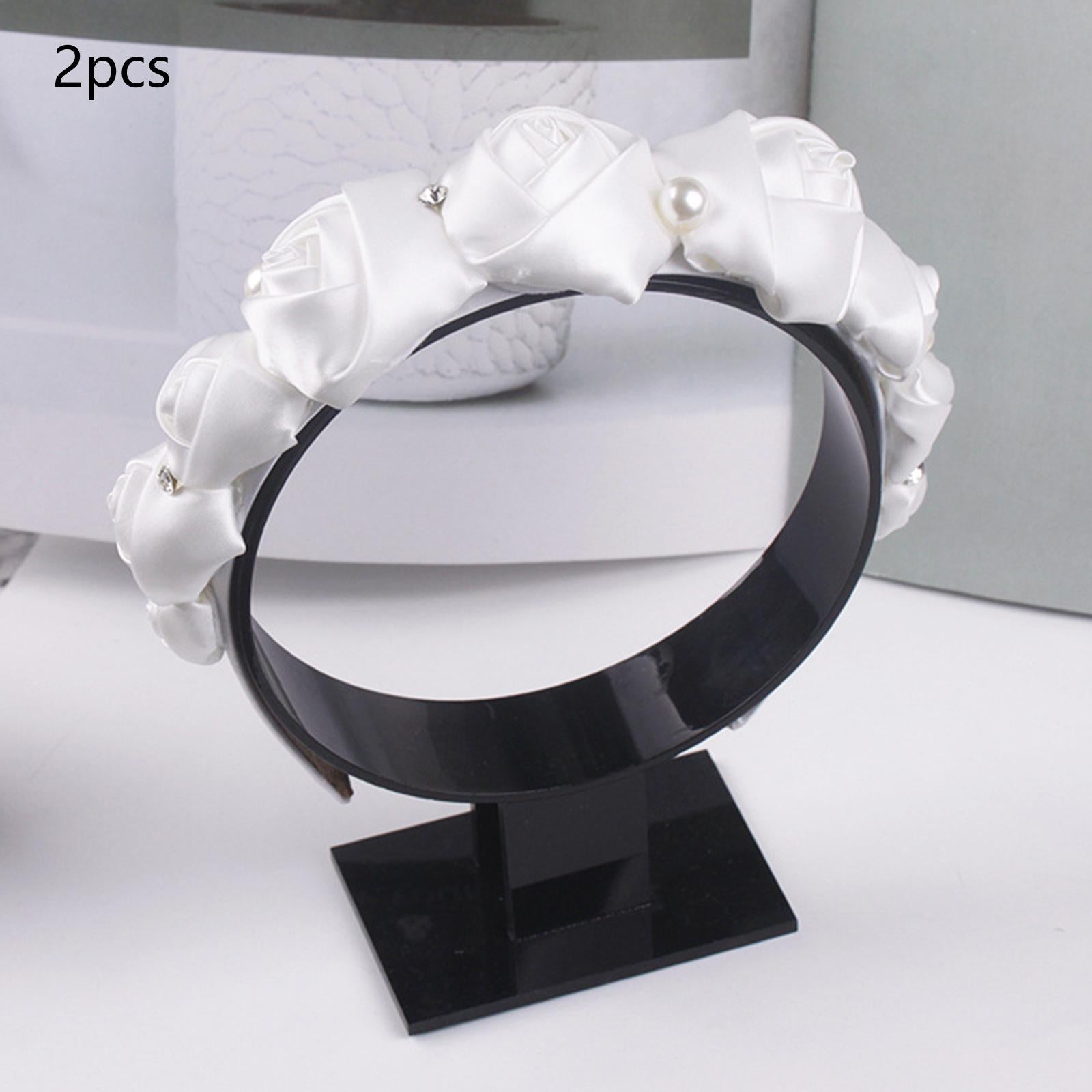 2x Headband Display Stand Gifts Acrylic for Retail Store Women Black