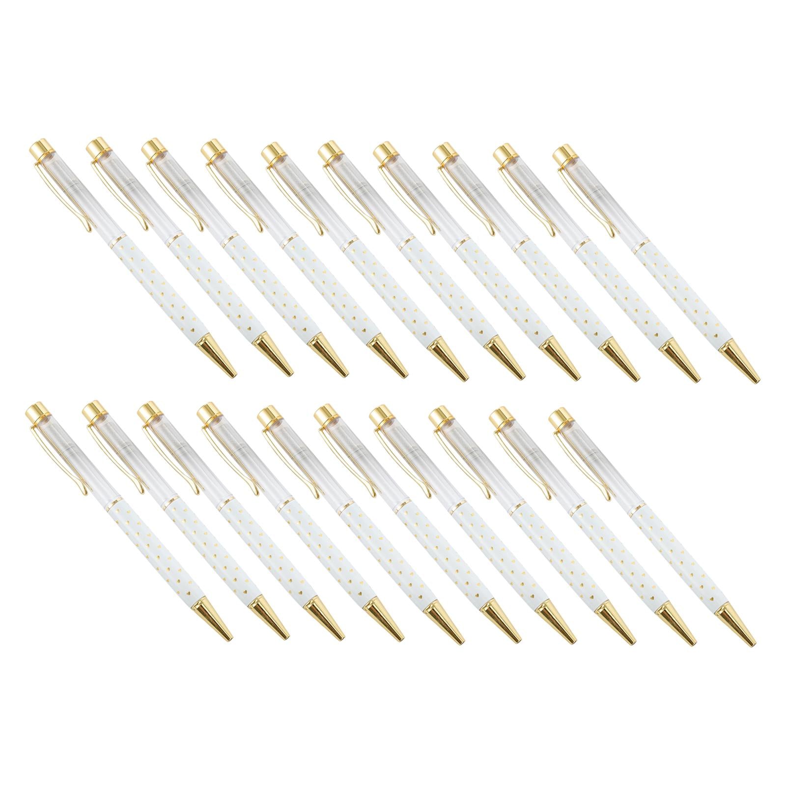 20 Pieces Empty Tube Floating DIY Metal Ballpoint Pen for Thanksgiving White
