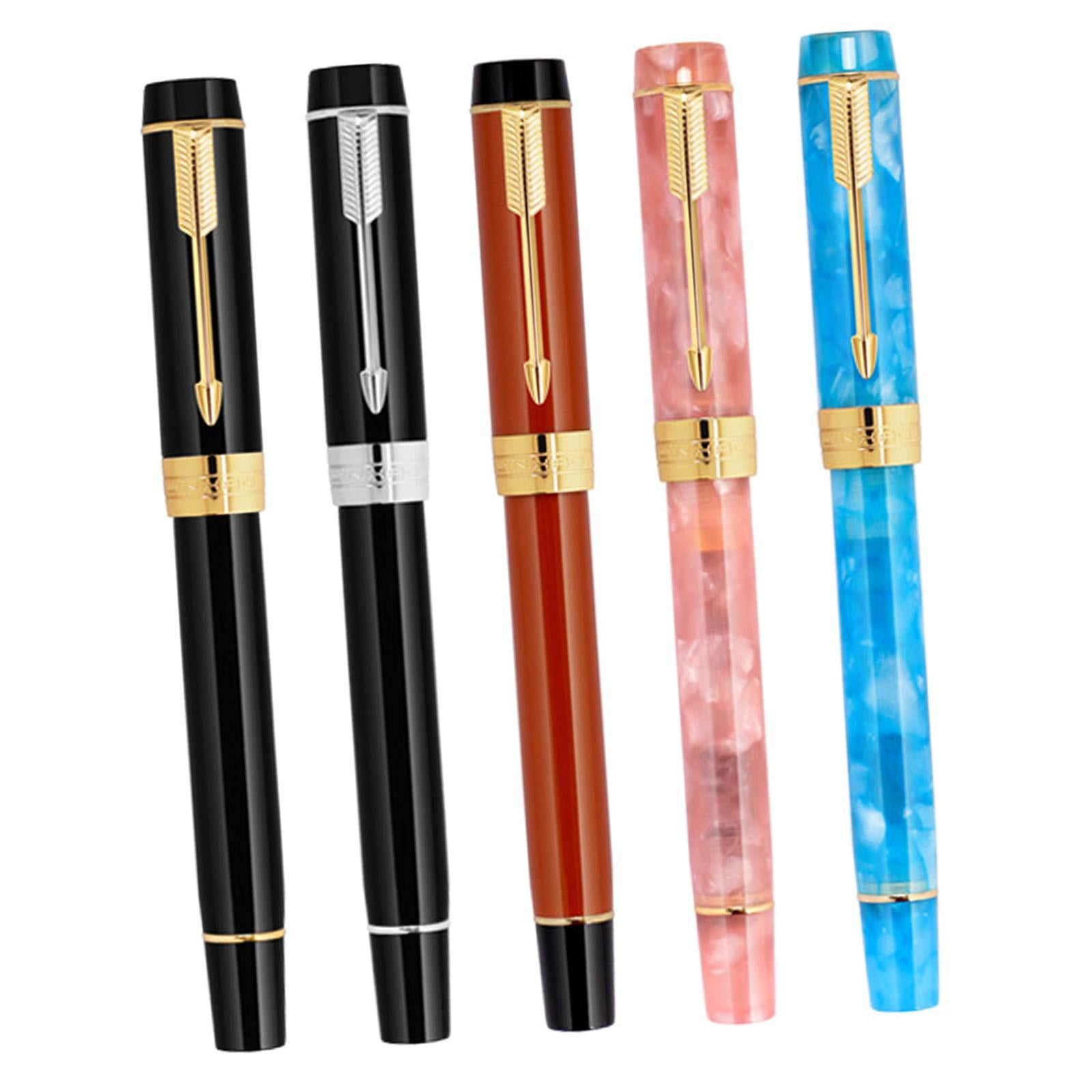 Fountain Pen 26 Fine Nib Left Right Hand Writing Instrument Black Gold