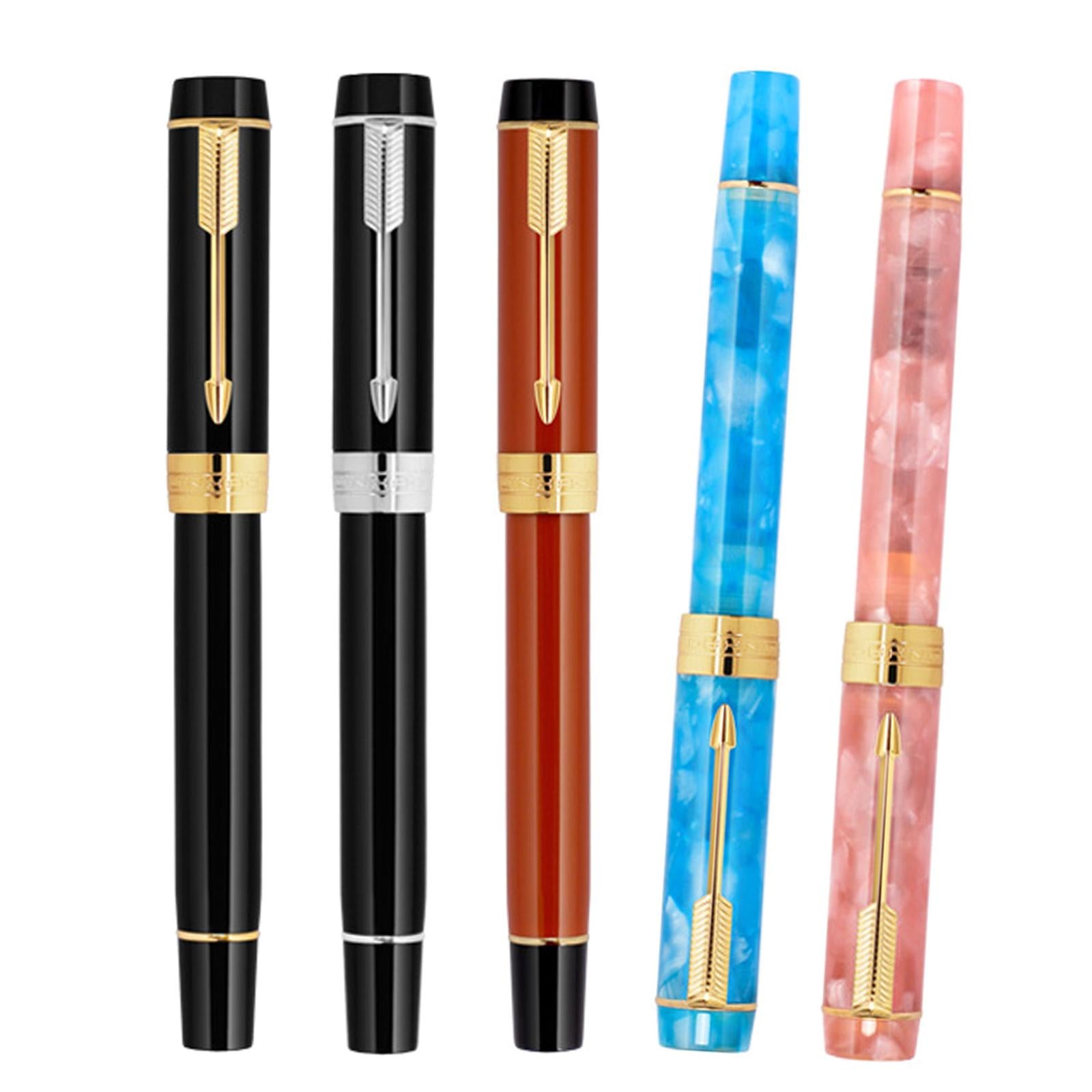 Fountain Pen 26 Fine Nib Left Right Hand Writing Instrument Black Gold