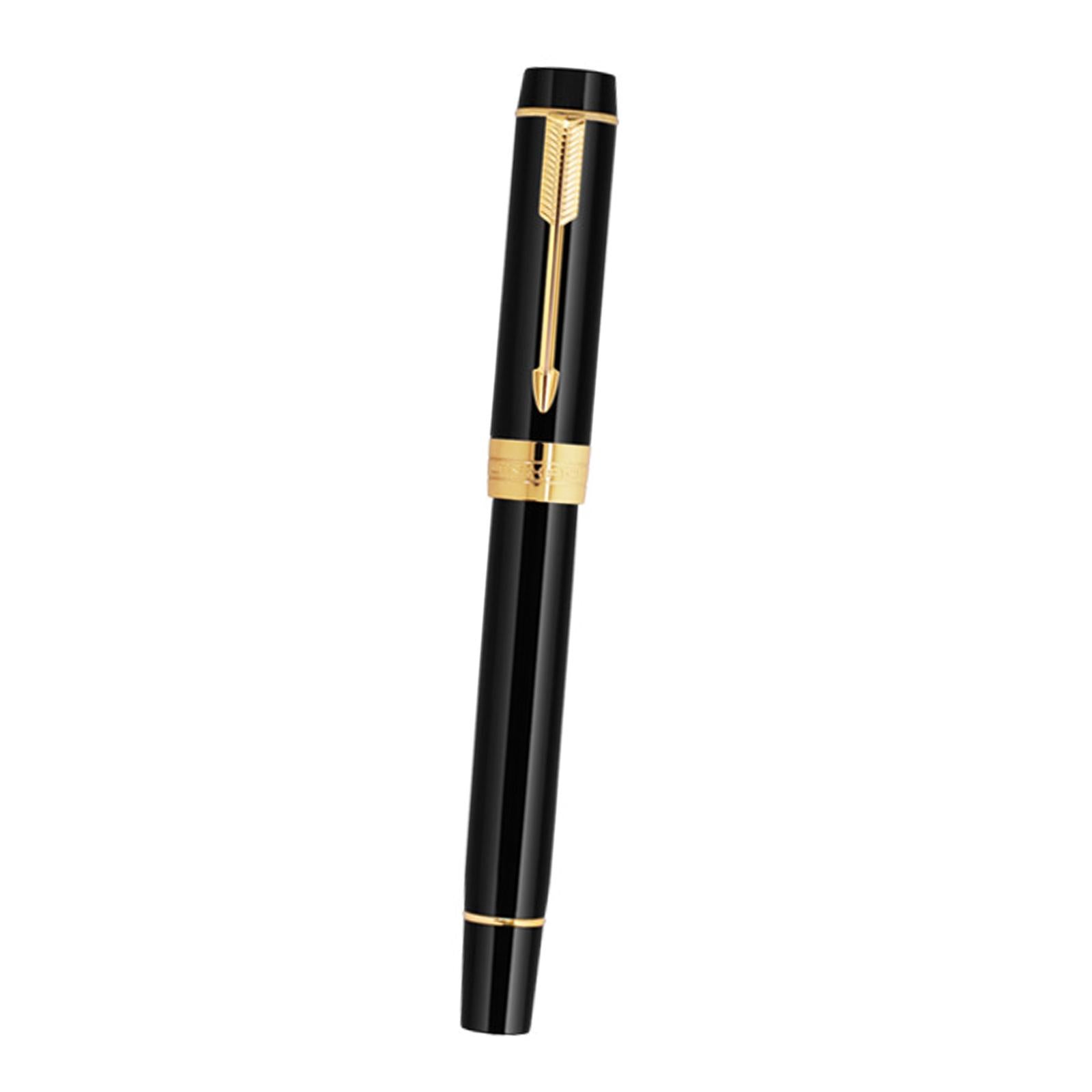 Fountain Pen 26 Fine Nib Left Right Hand Writing Instrument Black Gold