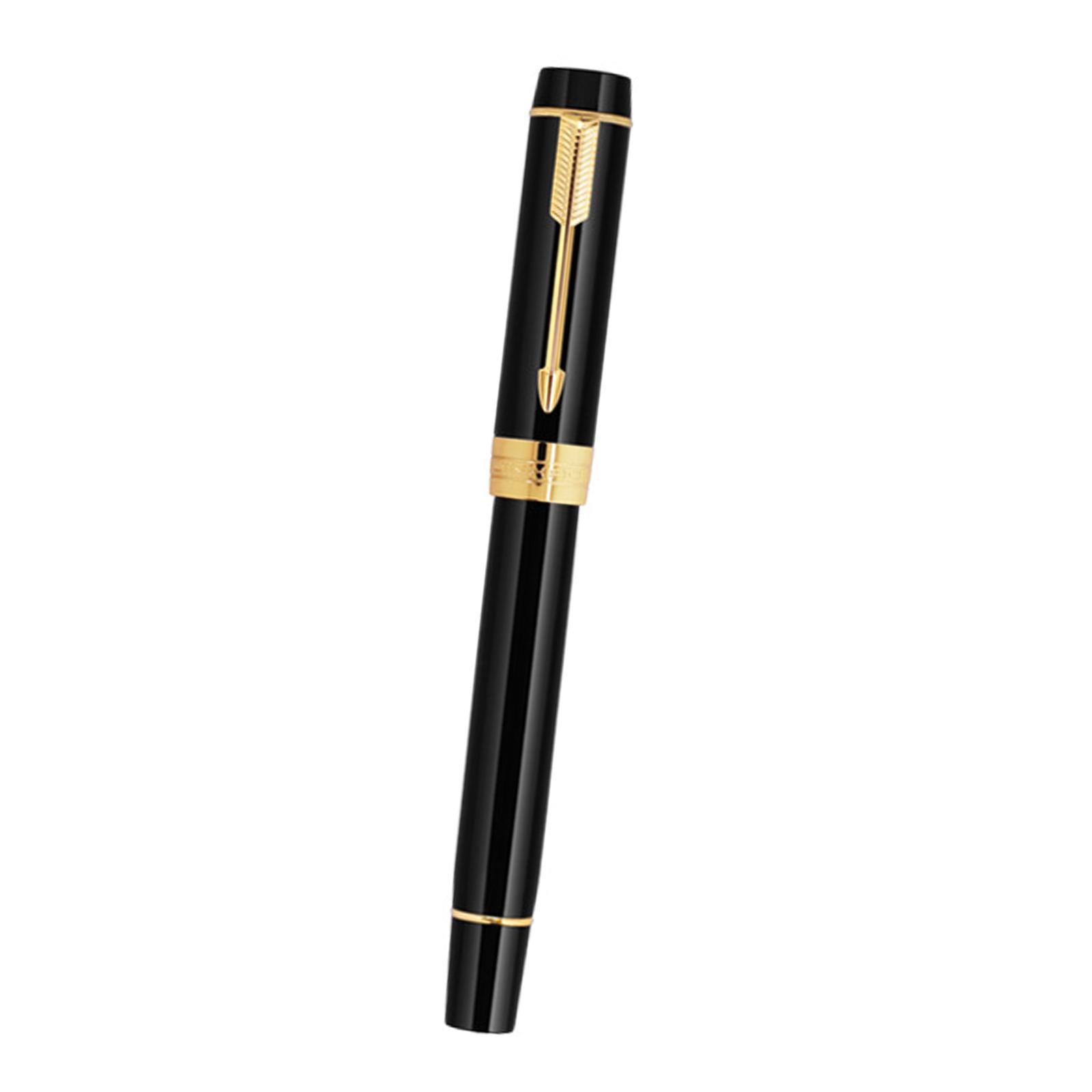 Fountain Pen 26 Fine Nib Left Right Hand Writing Instrument Black Gold