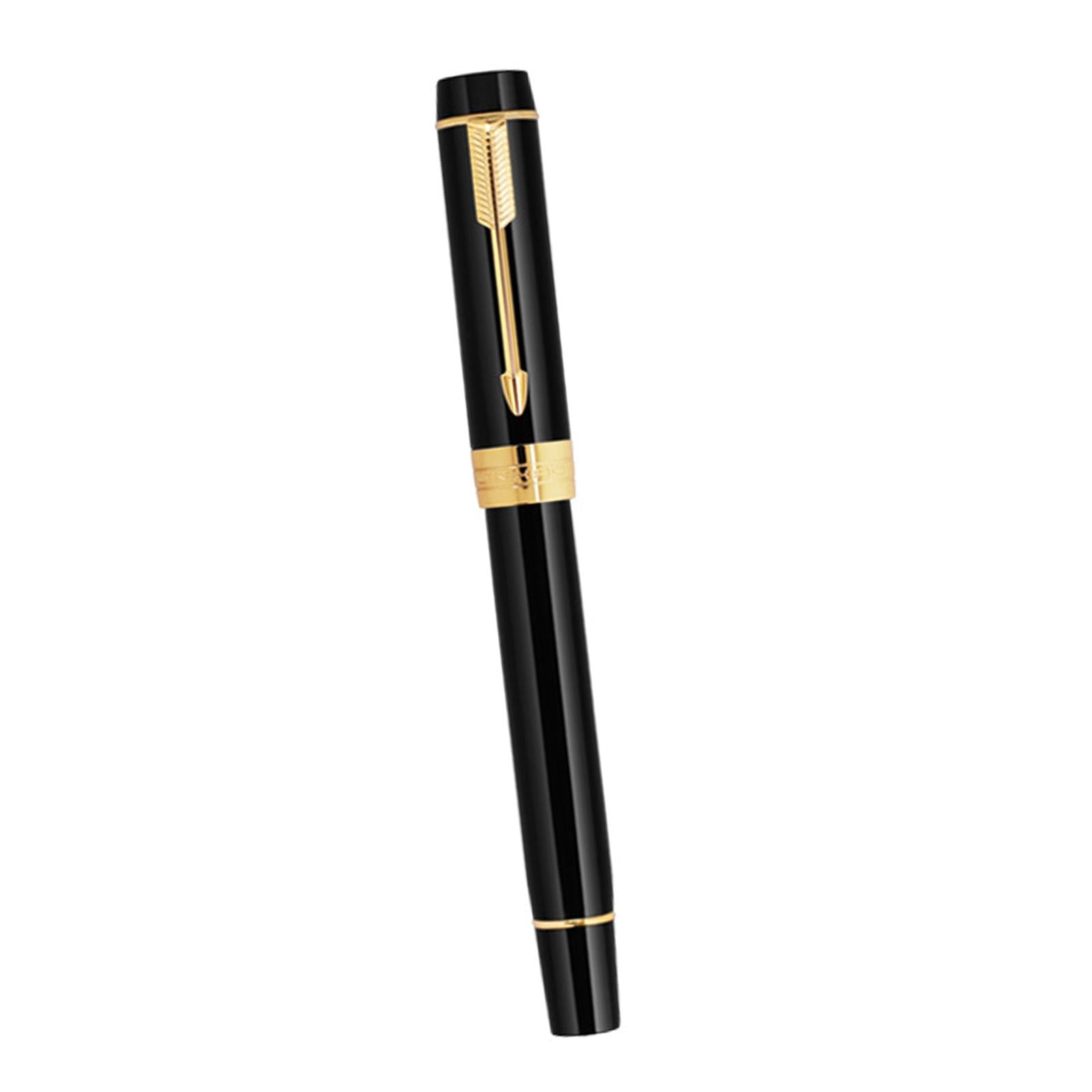 Fountain Pen 26 Fine Nib Left Right Hand Writing Instrument Black Gold