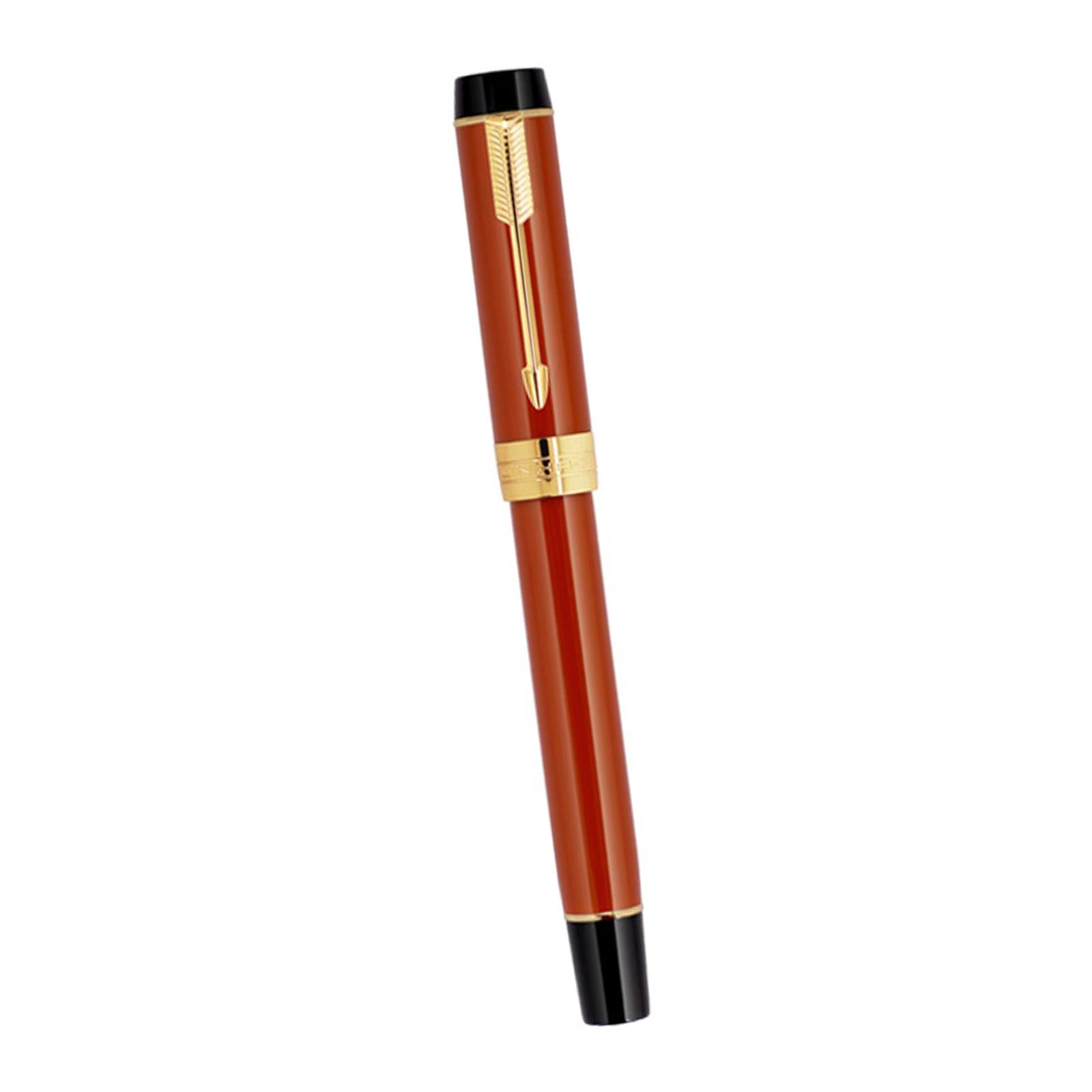 Fountain Pen 26 Fine Nib Left Right Hand Writing Instrument Orange Red