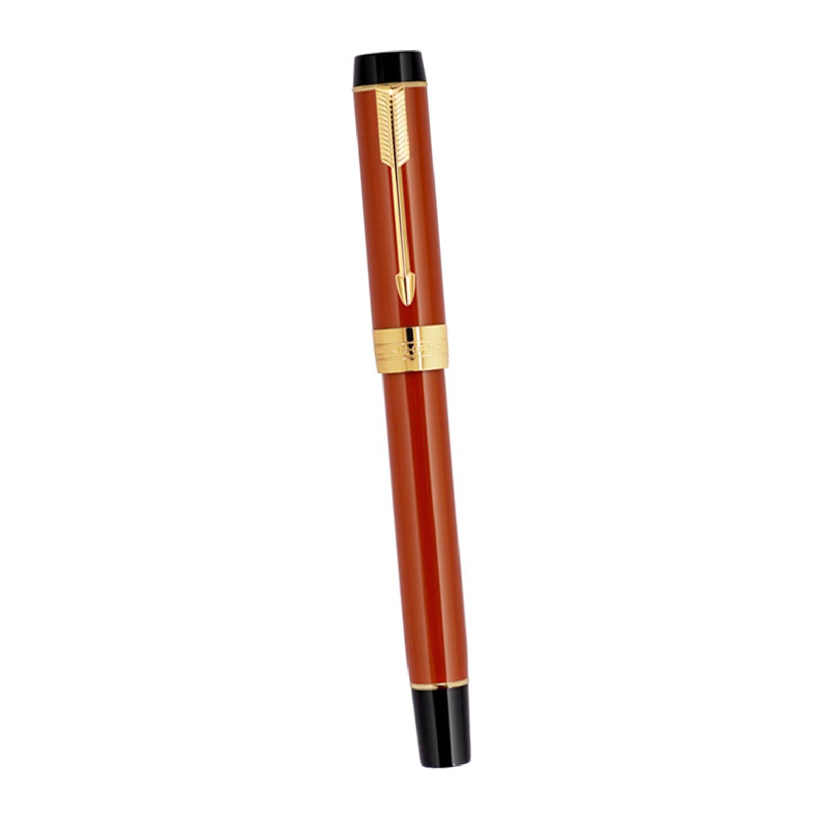 Fountain Pen 26 Fine Nib Left Right Hand Writing Instrument Orange Red