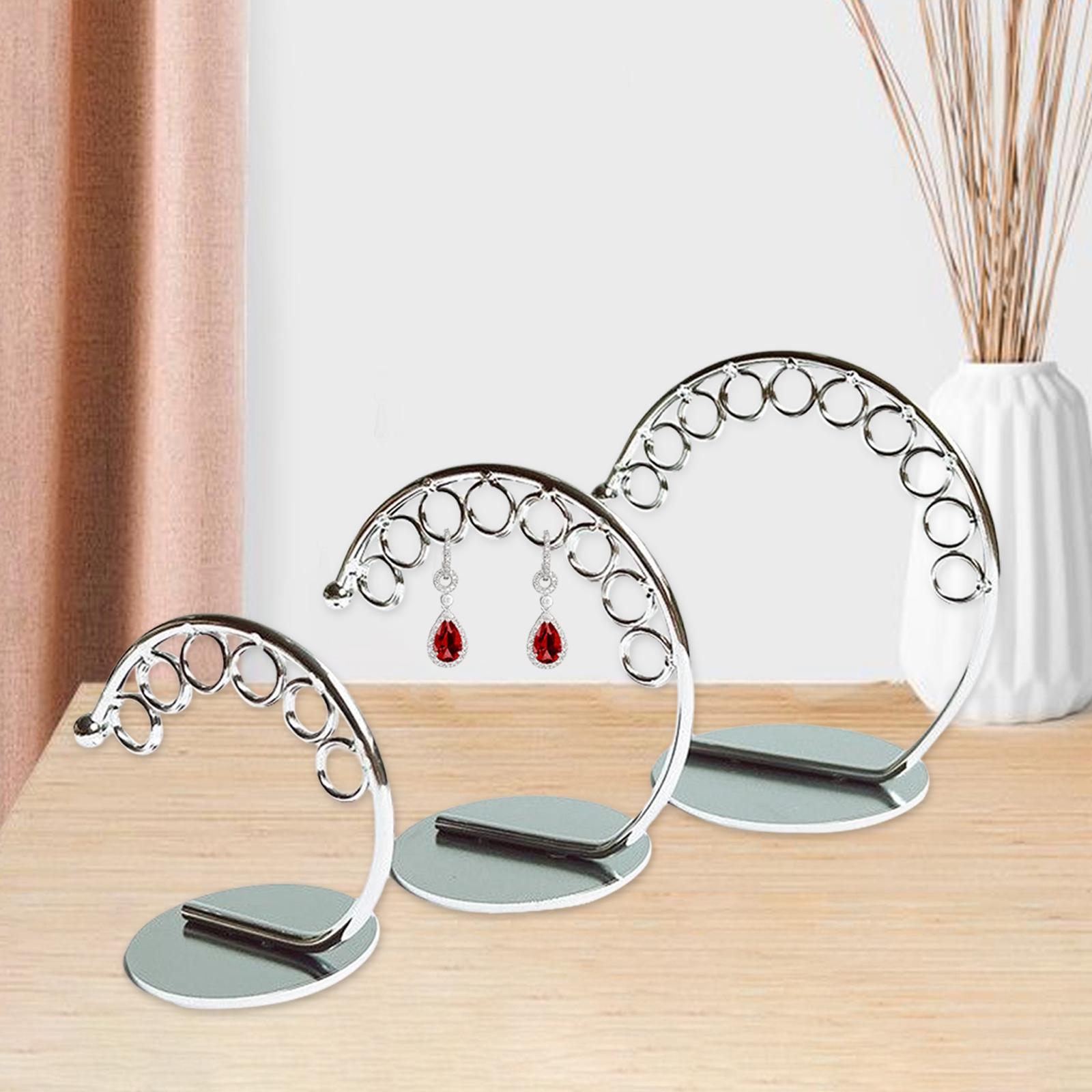 3Pcs Earring Stand Earring Display Holder for Showcase Display Silver