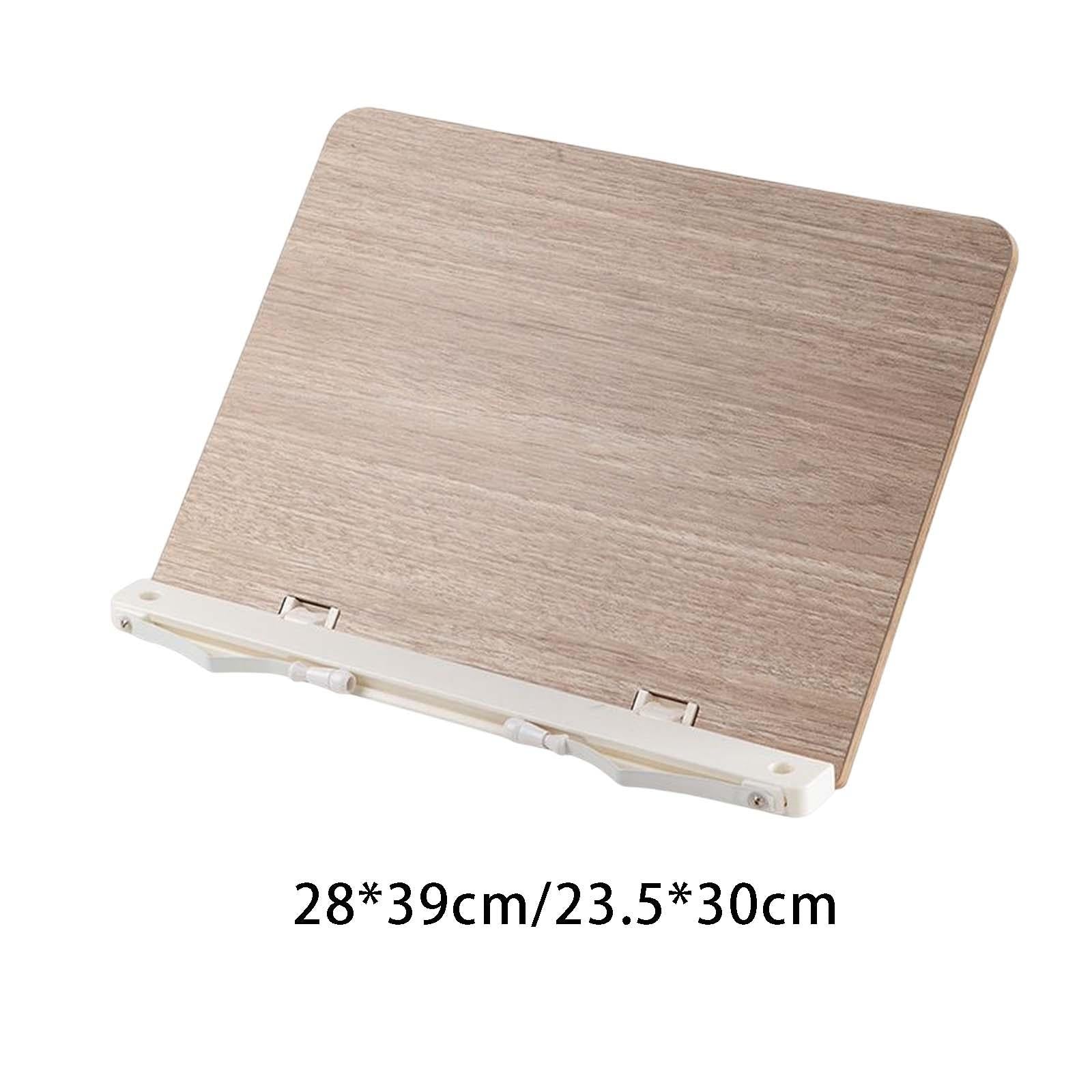 Bamboo Book Stand with Page Holder Clips Recipe Book Holder for Documents L