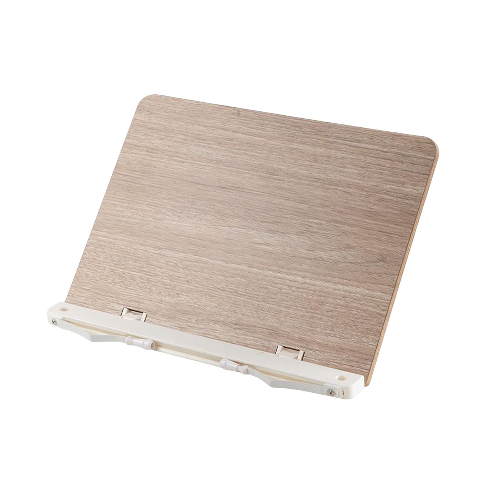 Bamboo Book Stand with Page Holder Clips Recipe Book Holder for Documents L