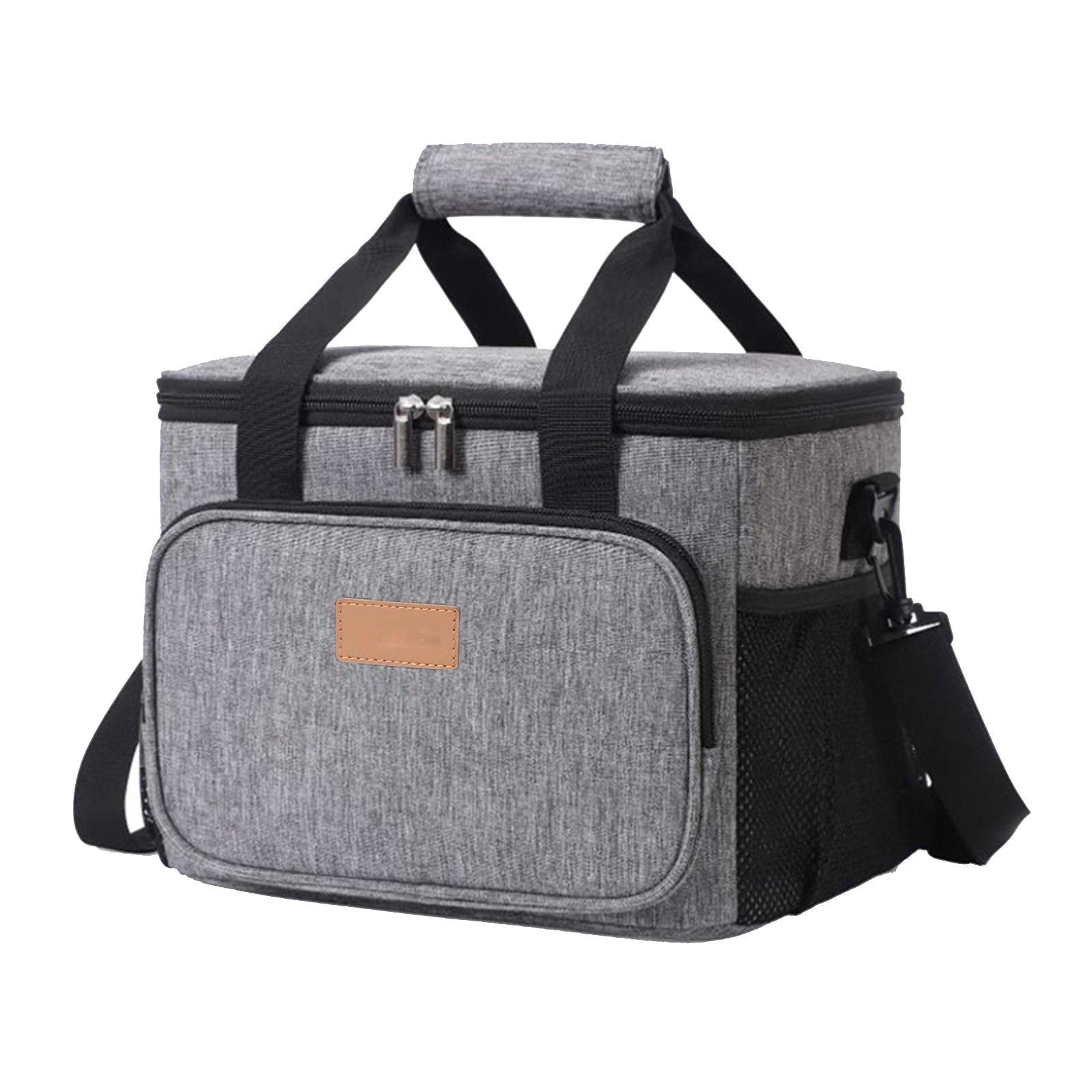 Portable Lunch Pouch Reusable Food Container for Picnic, Office Gray