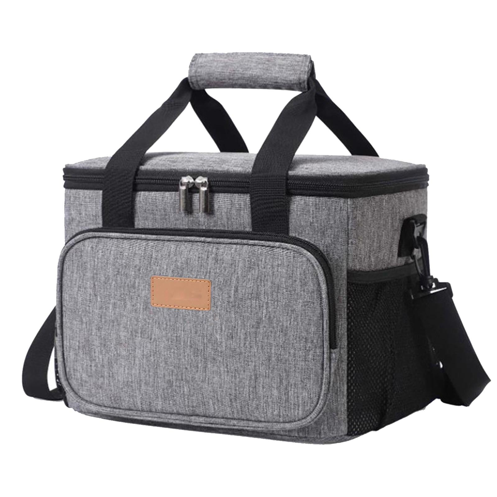 Portable Lunch Pouch Reusable Food Container for Picnic, Office Gray