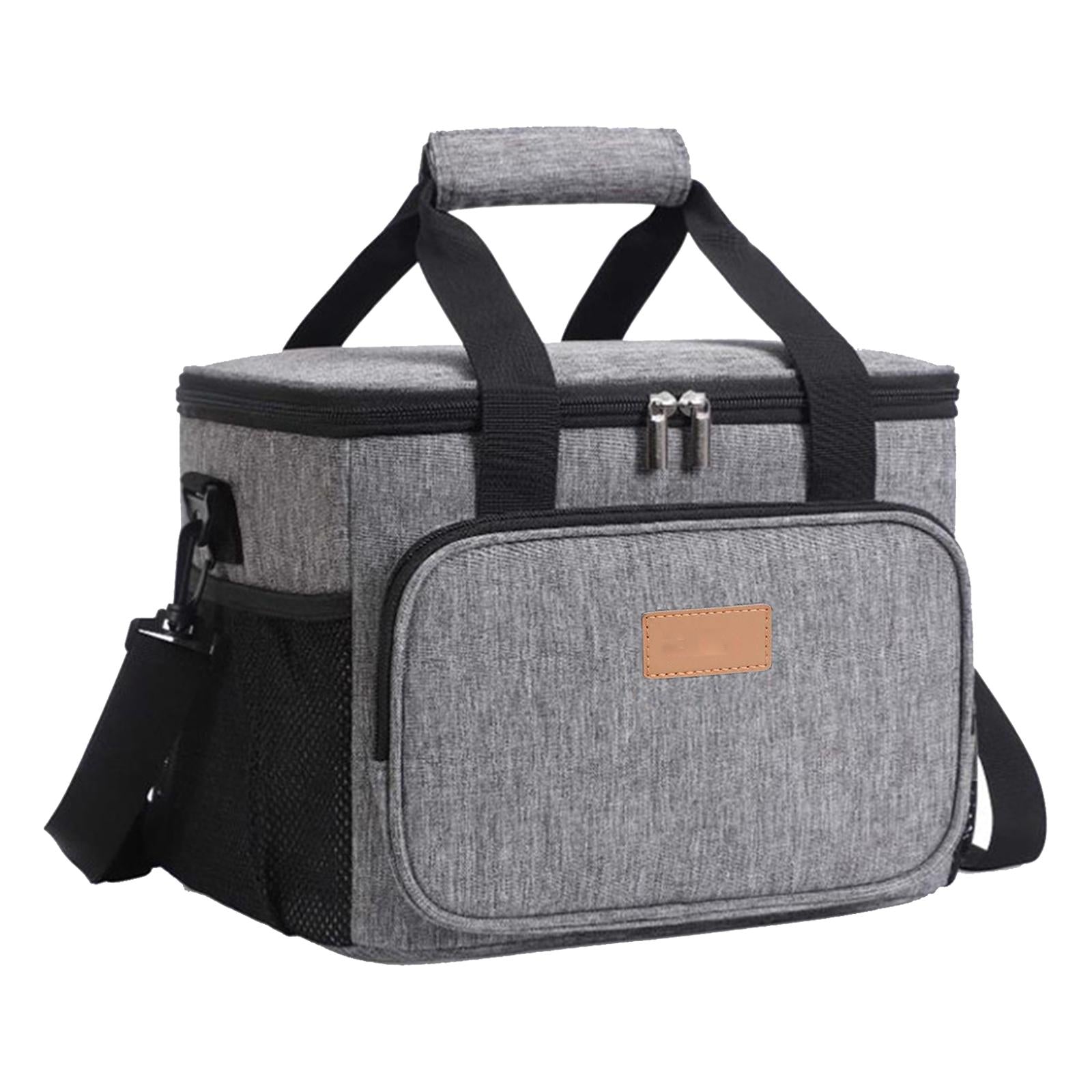 Portable Lunch Pouch Reusable Food Container for Picnic, Office Gray