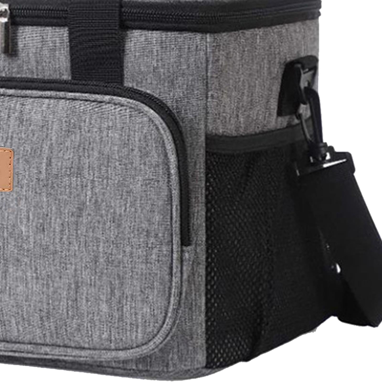 Portable Lunch Pouch Reusable Food Container for Picnic, Office Gray