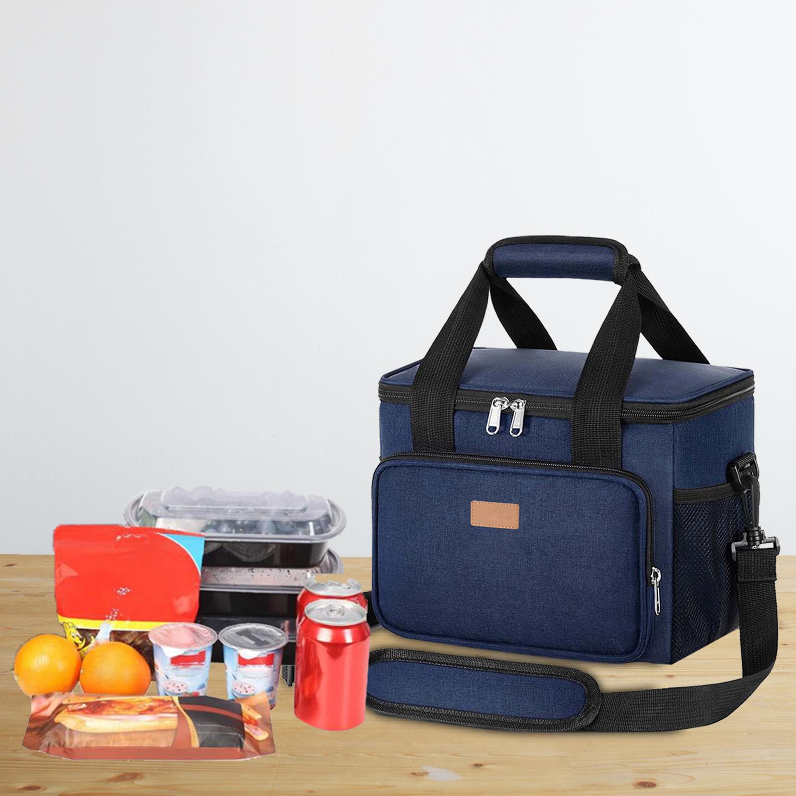 Portable Lunch Pouch Reusable Food Container for Picnic, Office Dark Blue